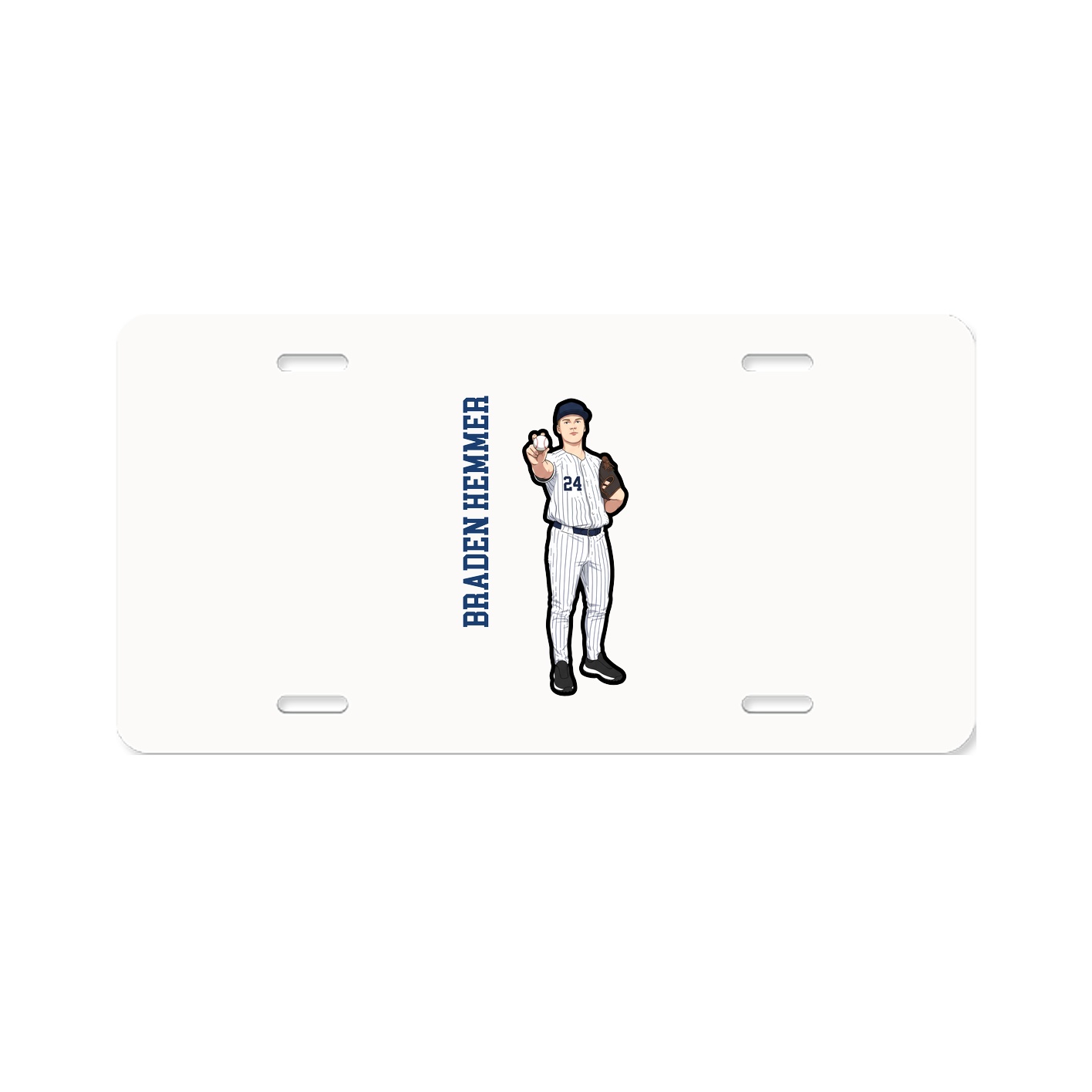 License Plate — Name Vertical in Classic