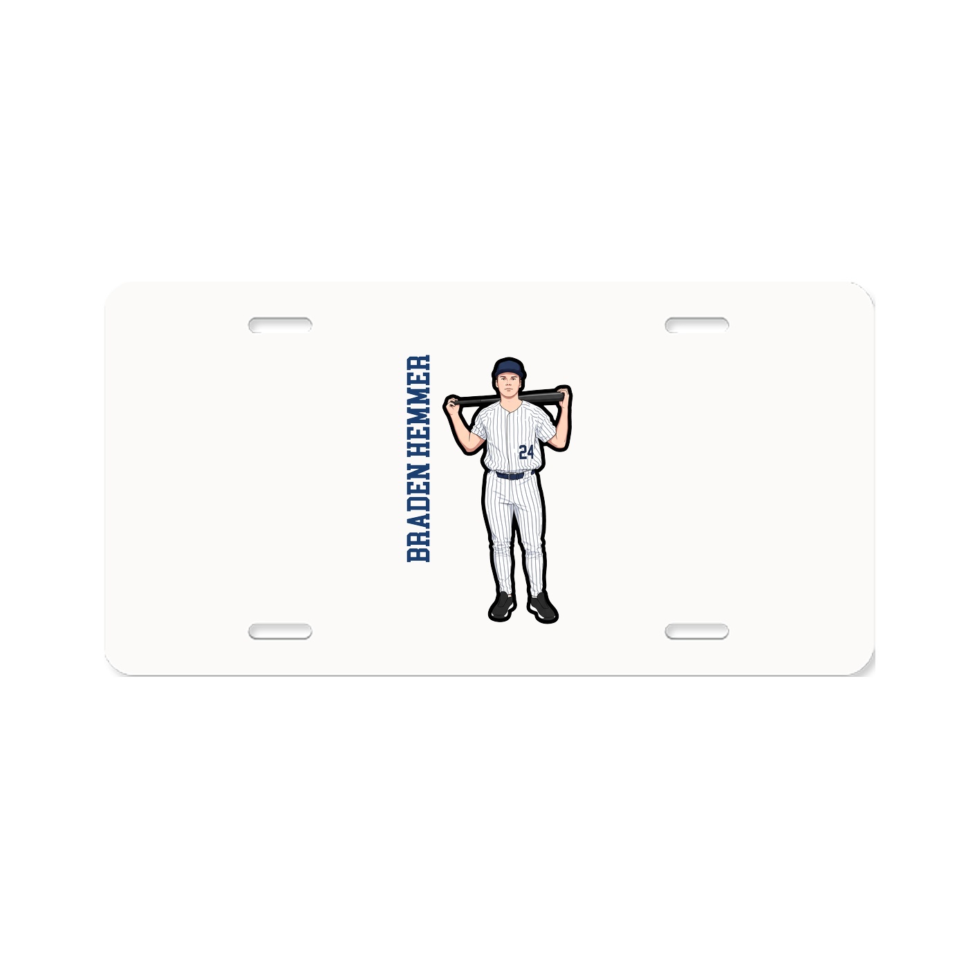 License Plate — Name Vertical in Classic
