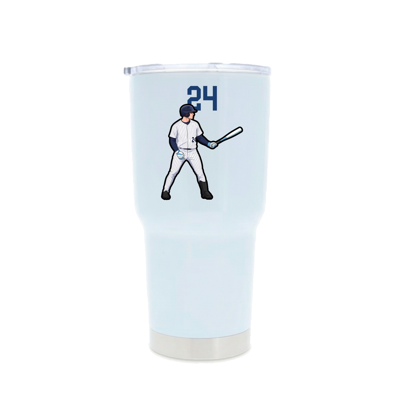 30oz Stainless Steel Tumbler — Number Top in White