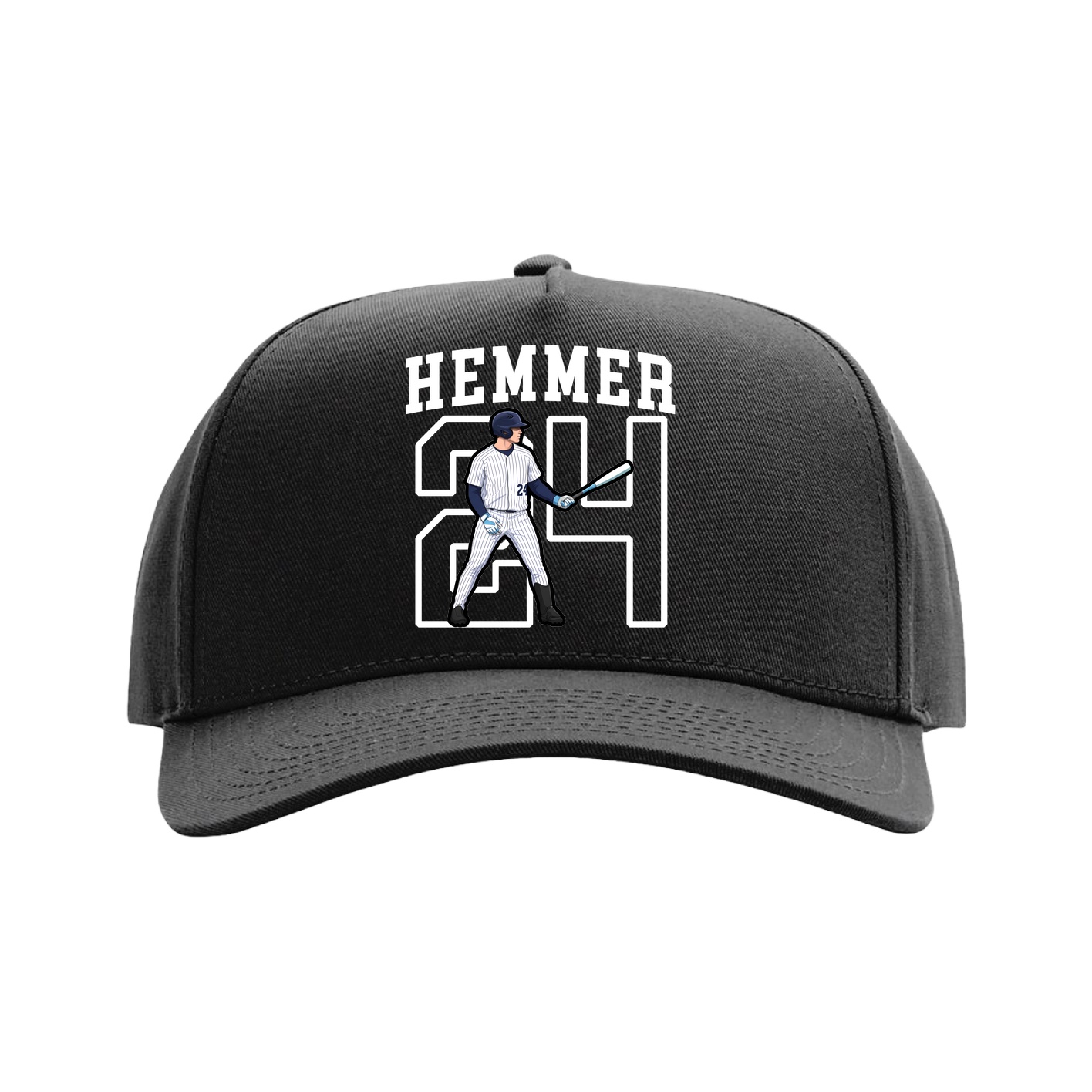 Full Fabric Five-Panel Champ Cap — Shirsey in Black