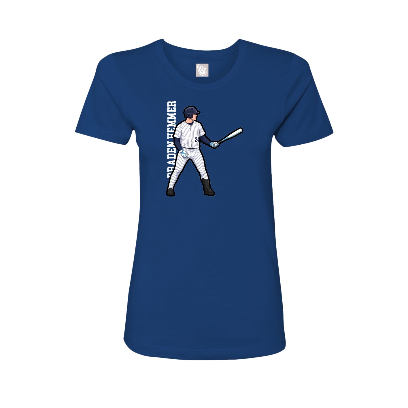 Womens Tee — Name Vertical in Royal