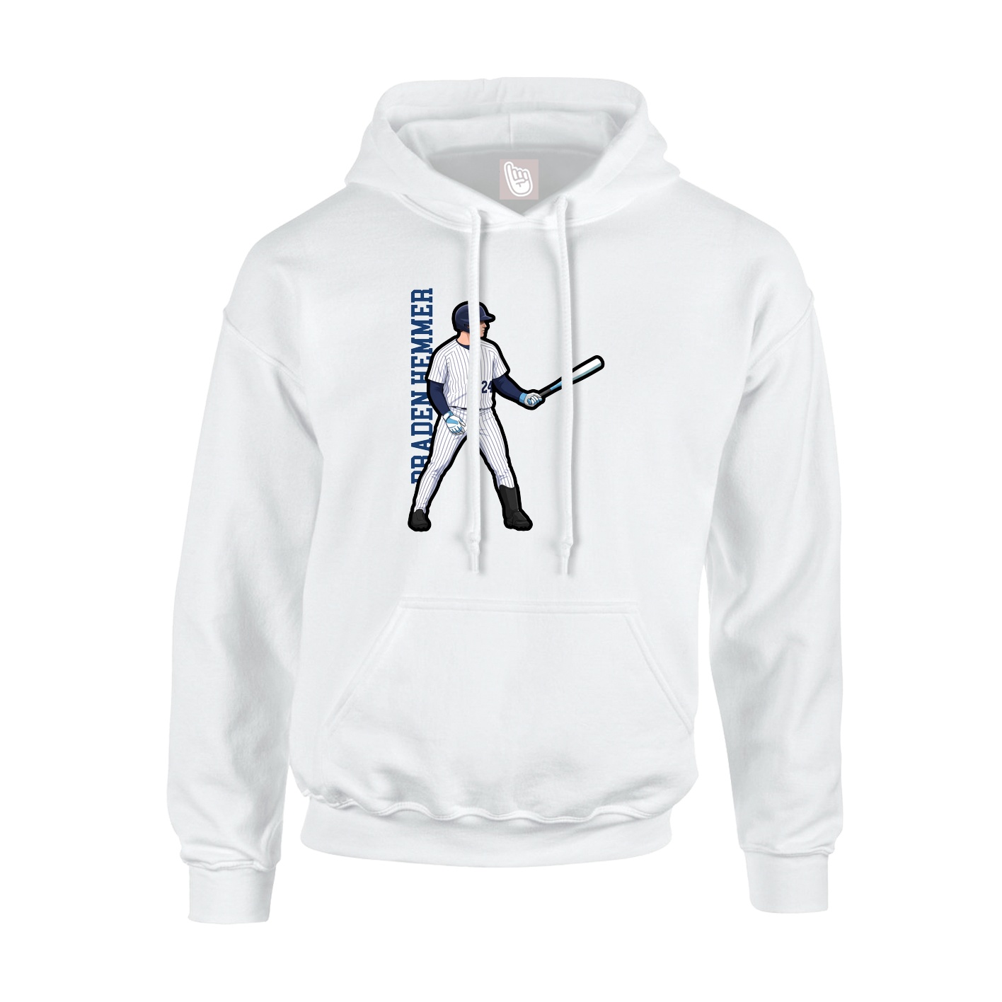 Hoodie — Name Vertical in White
