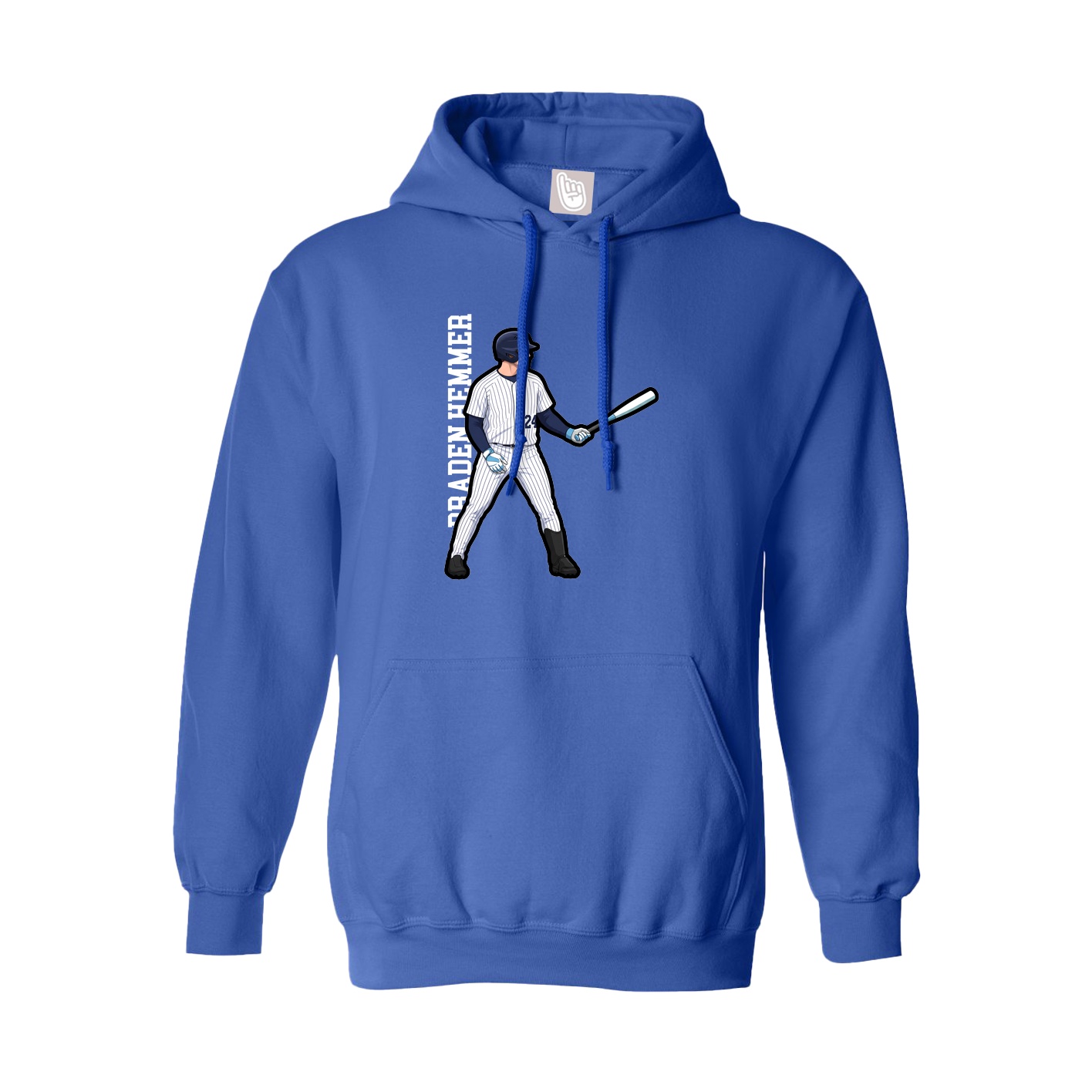 Youth Hoodie — Name Vertical in Royal