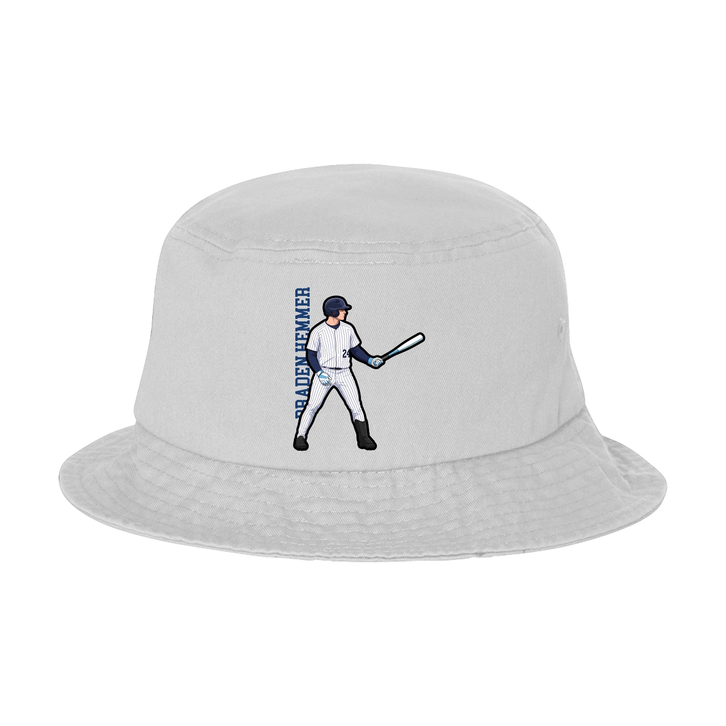 Bucket Cap — Name Vertical in White