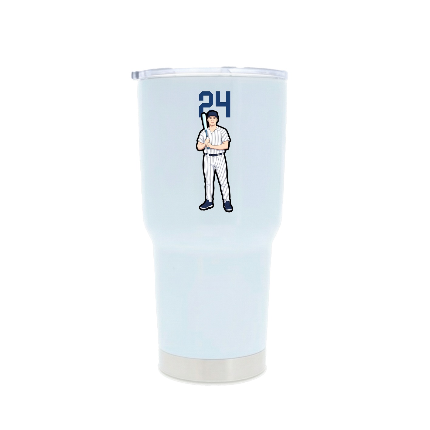30oz Stainless Steel Tumbler — Number Top in White
