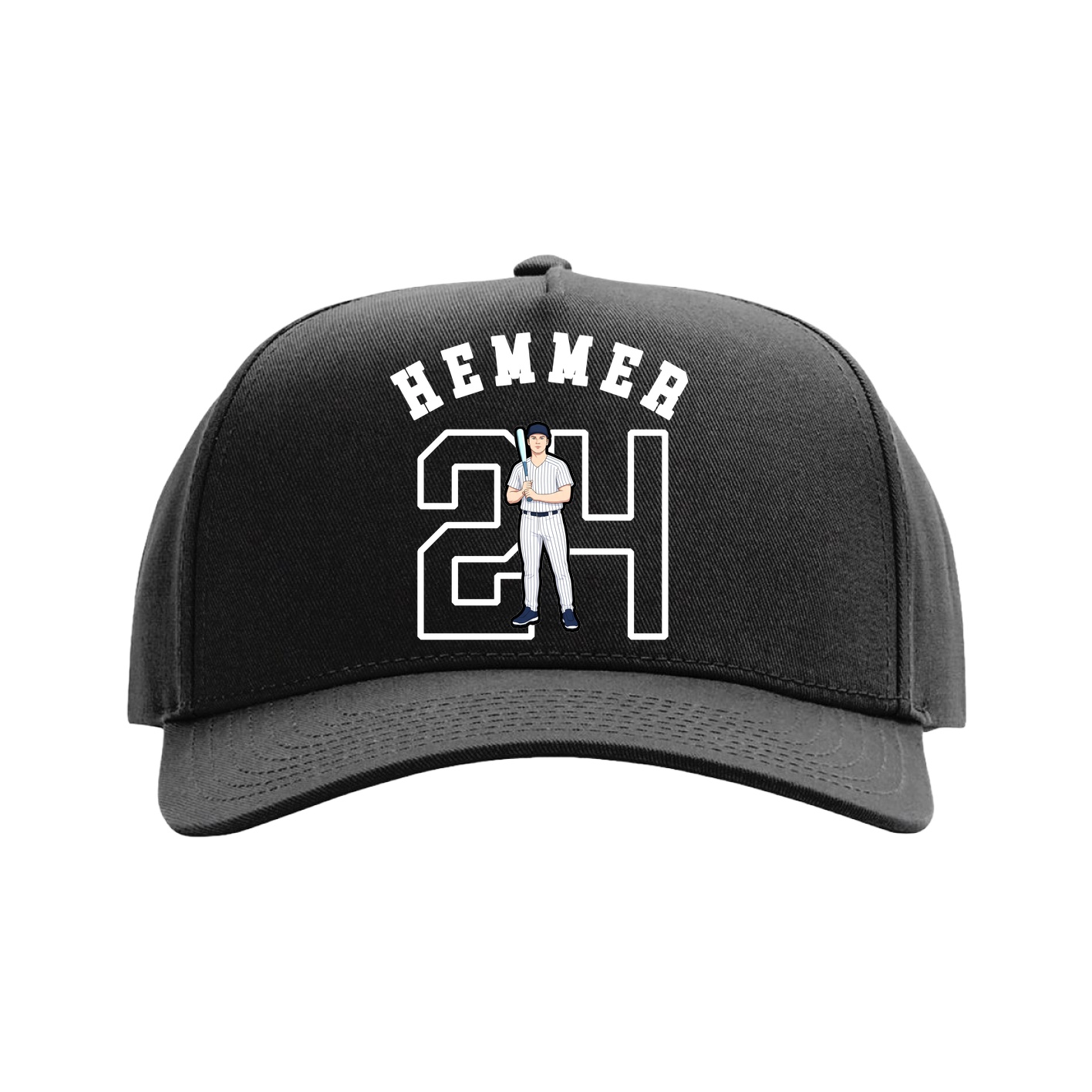 Full Fabric Five-Panel Champ Cap — Shirsey Arch in Black