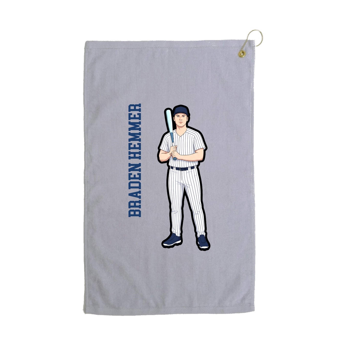 Golf Towel — Name Vertical in Grey