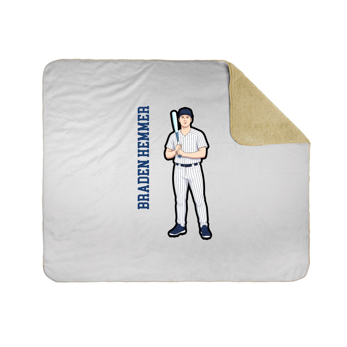 Throw Blanket — Name Vertical in White