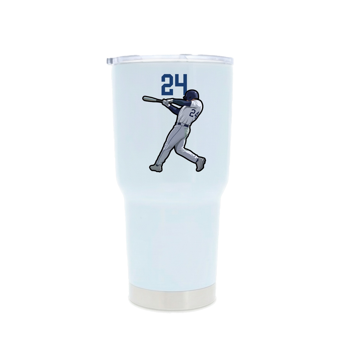 30oz Stainless Steel Tumbler — Number Top in White