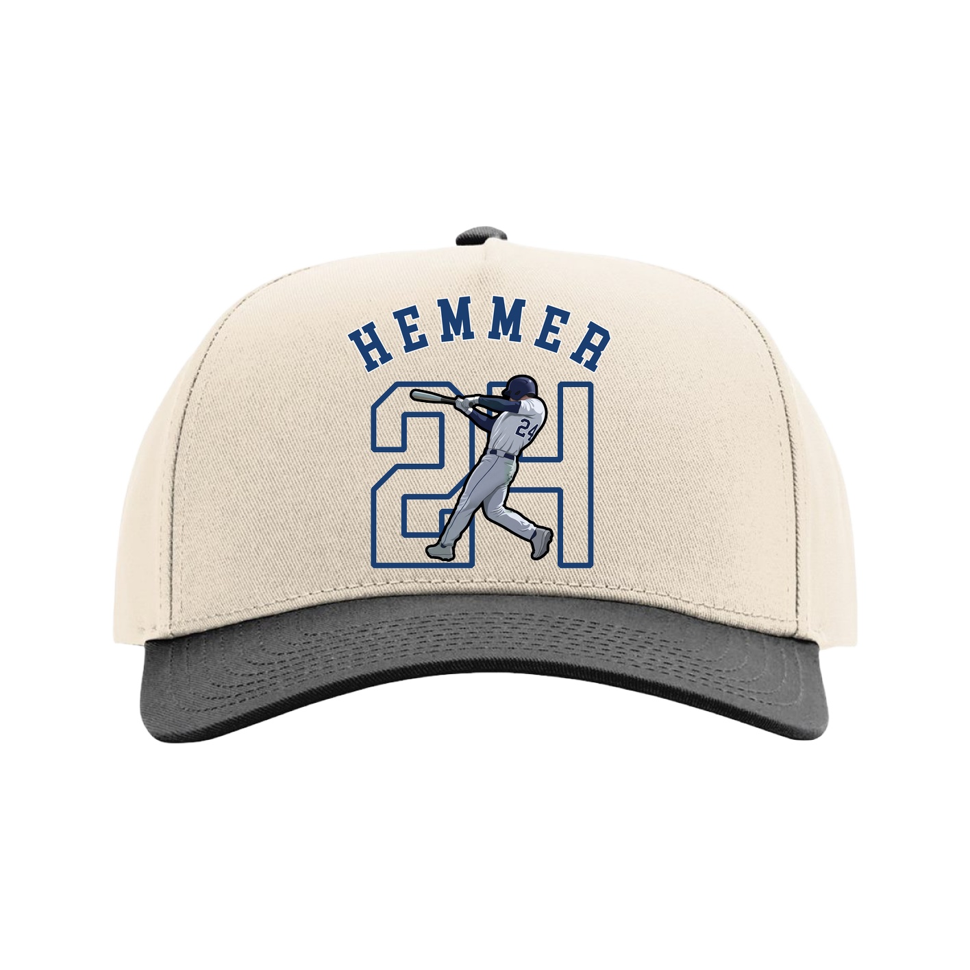 Full Fabric Five-Panel Champ Cap — Shirsey Arch in Cream/Black