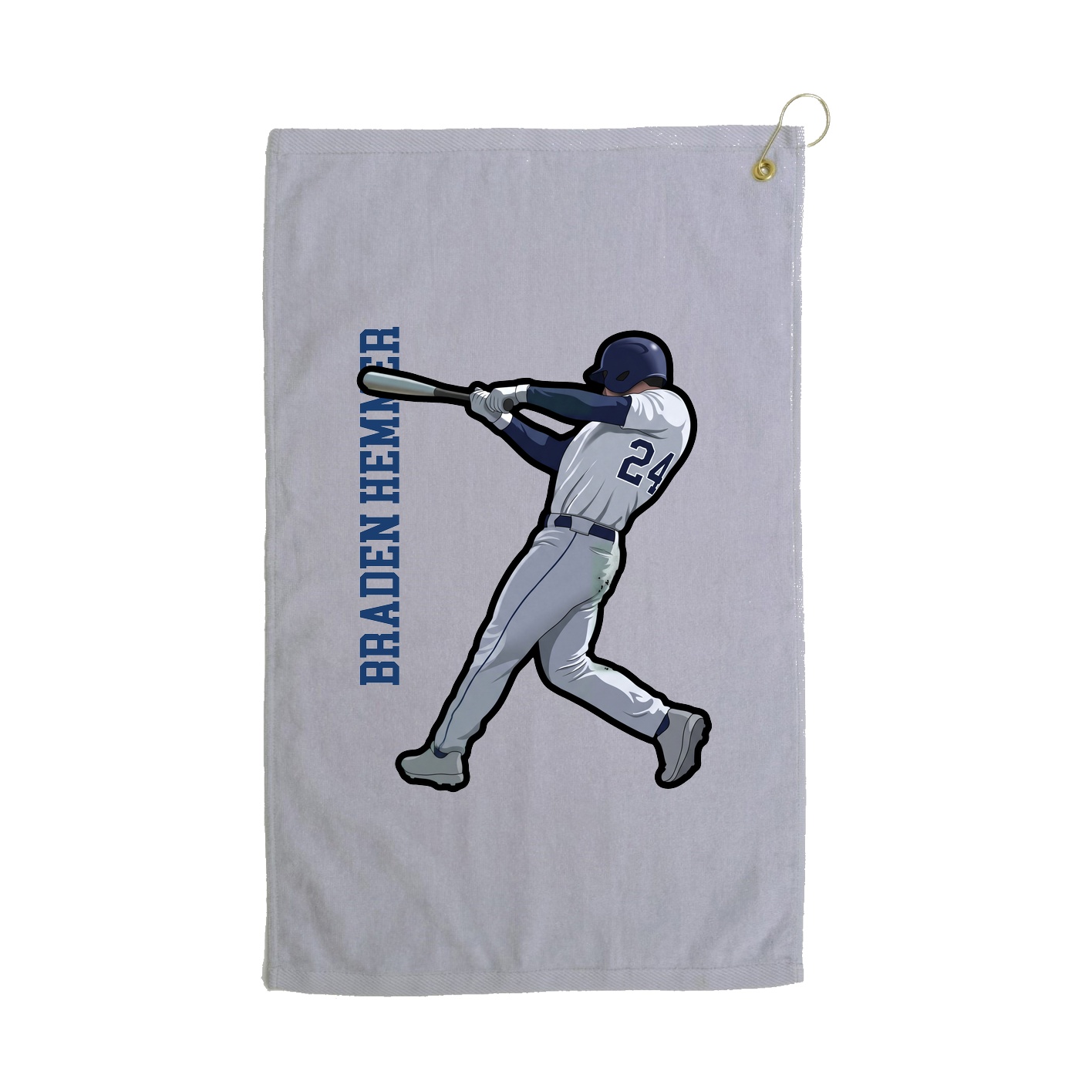 Golf Towel — Name Vertical in Grey