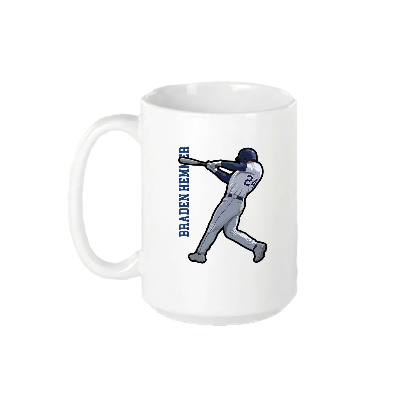 15oz Coffee Mug — Name Vertical in White