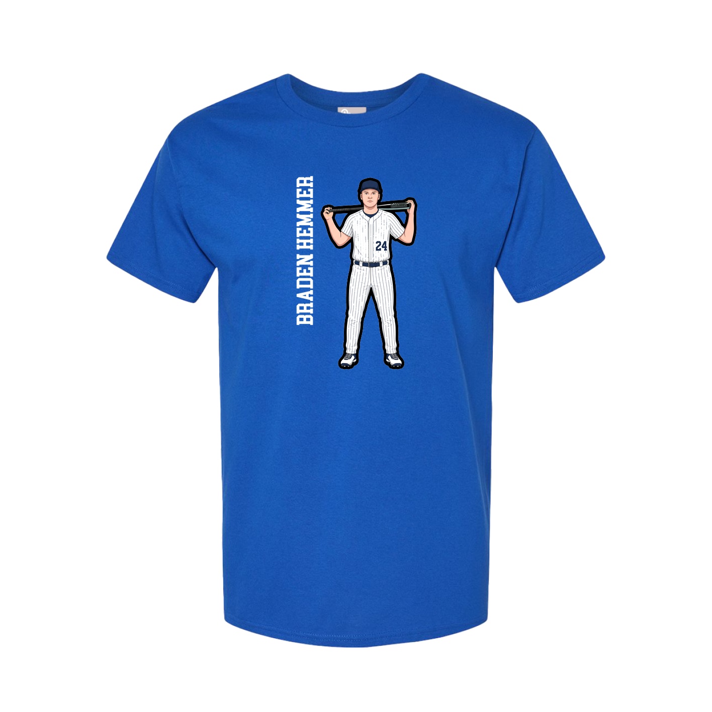 Youth Tee — Name Vertical in Royal