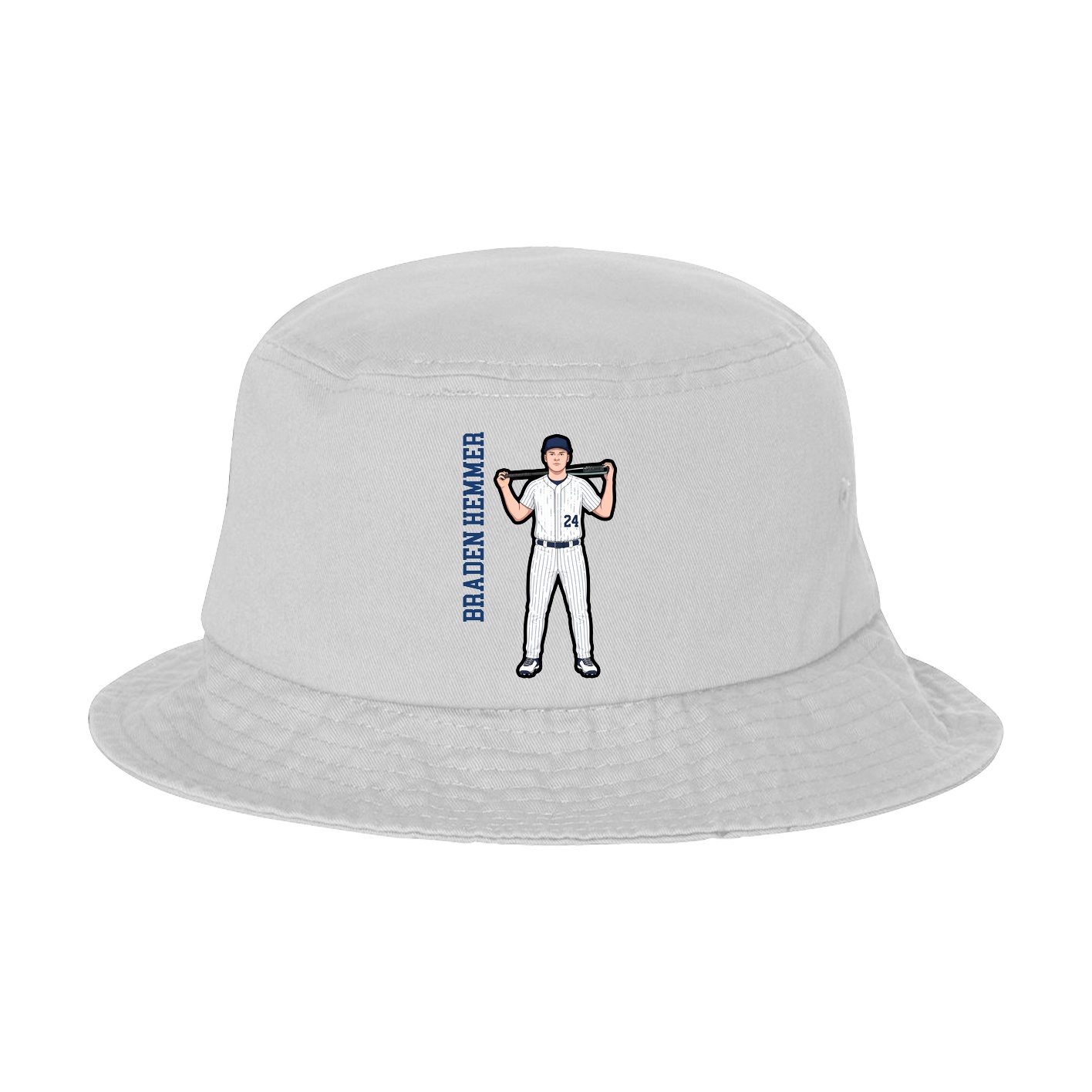 Bucket Cap — Name Vertical in White