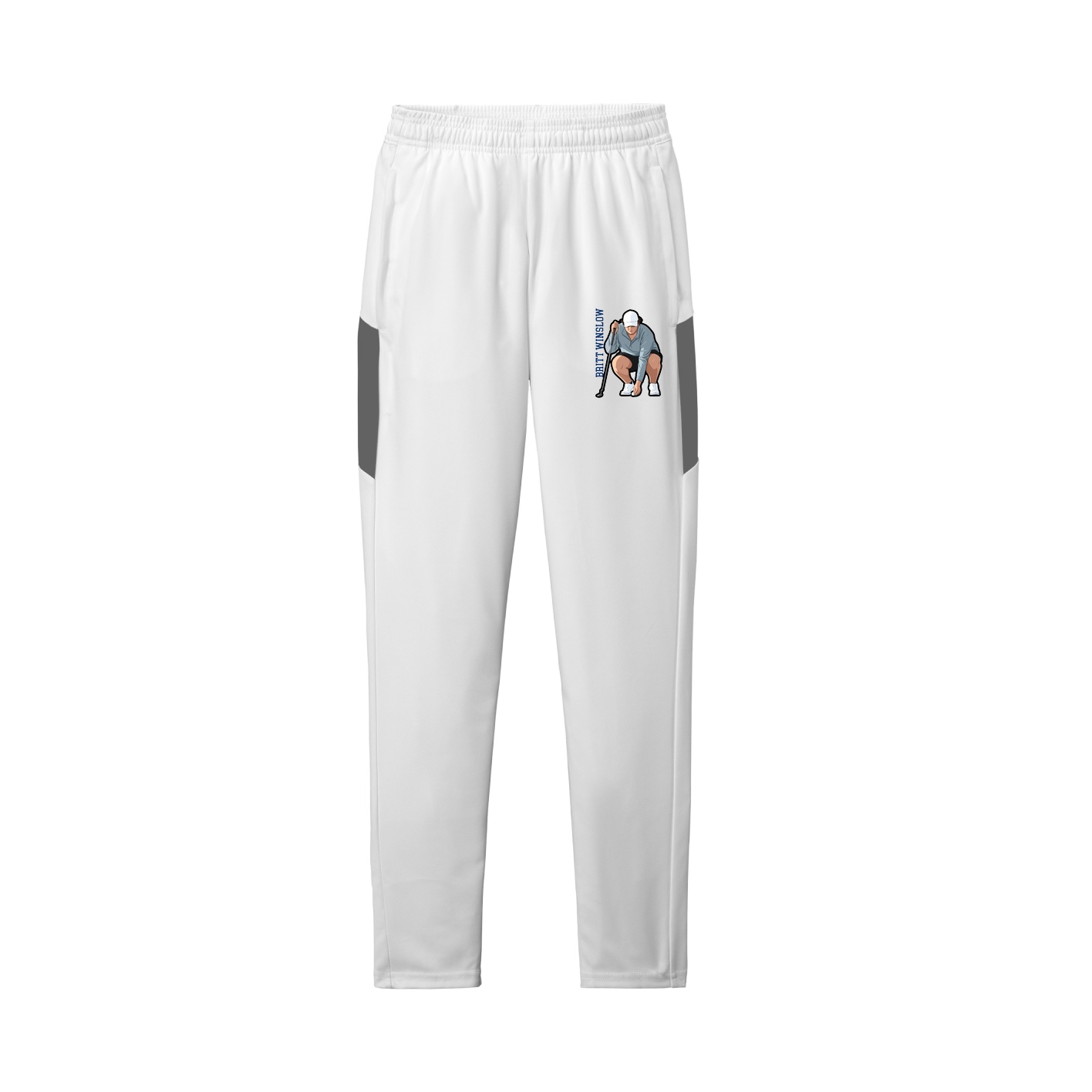Team Travel Pant — Name Vertical in White/Grey