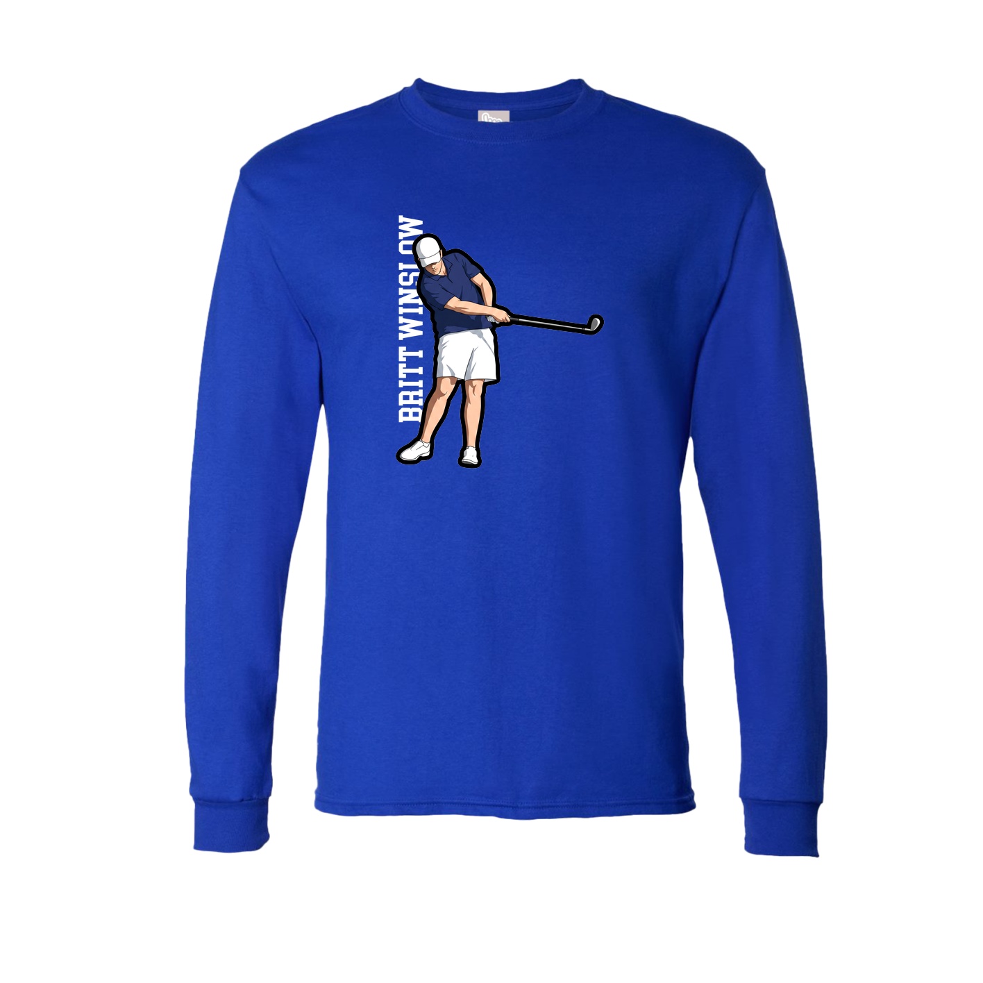 Long Sleeve Tee — Name Vertical in Royal