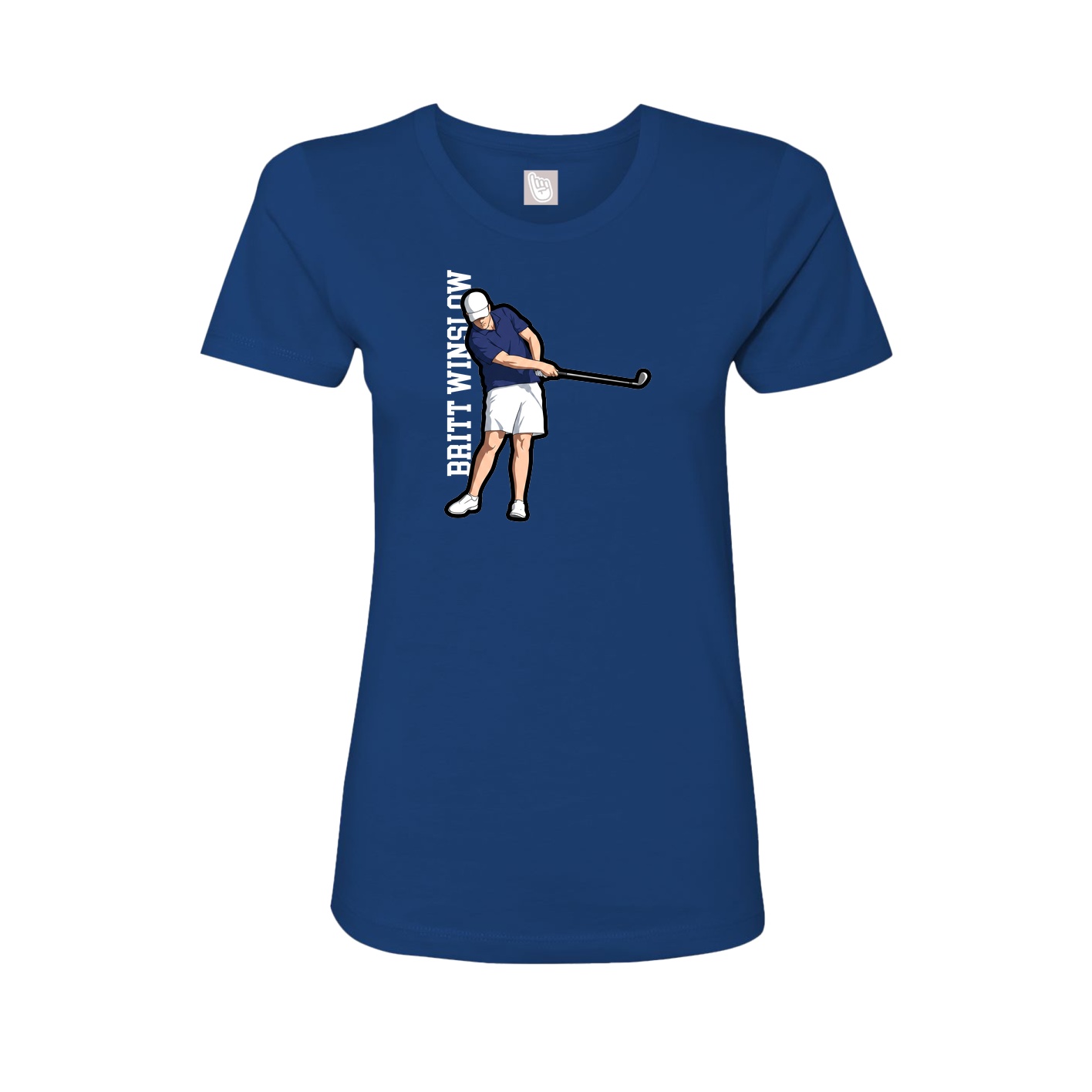 Womens Tee — Name Vertical in Royal