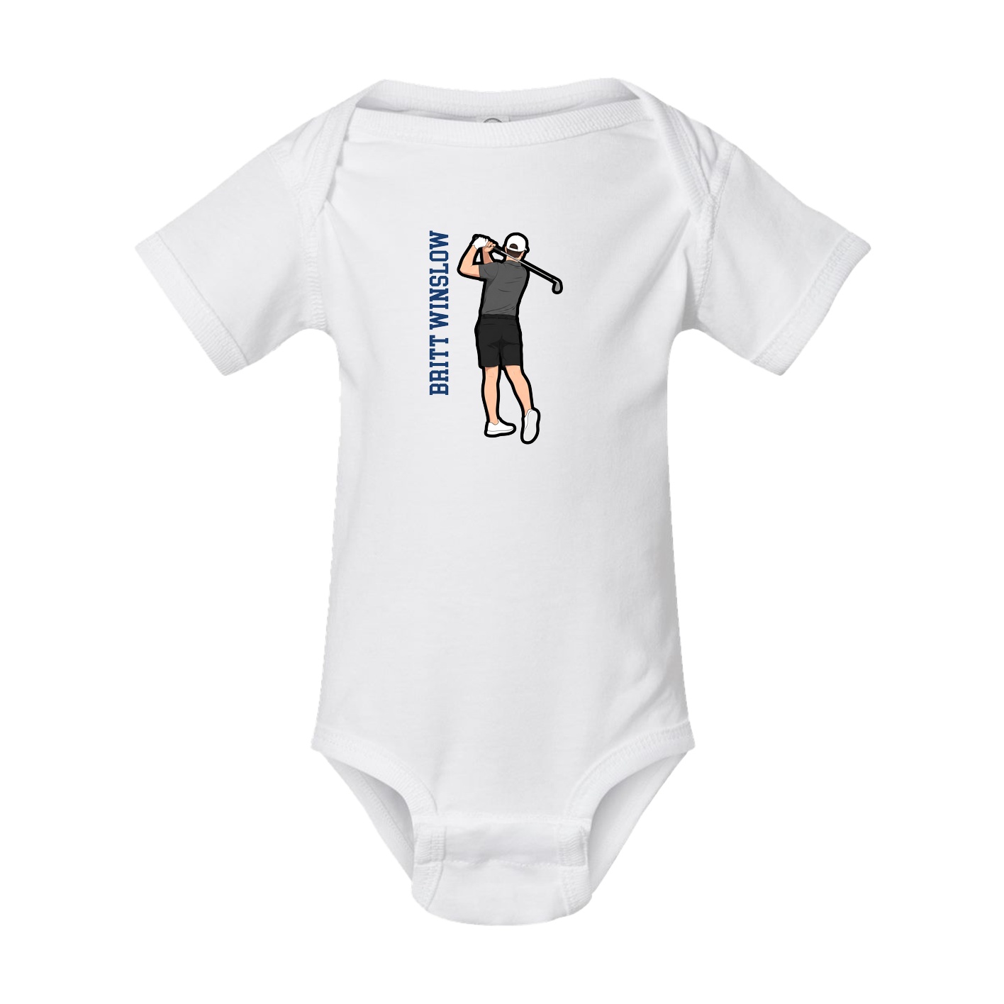 Baby Onesie — Name Vertical in White