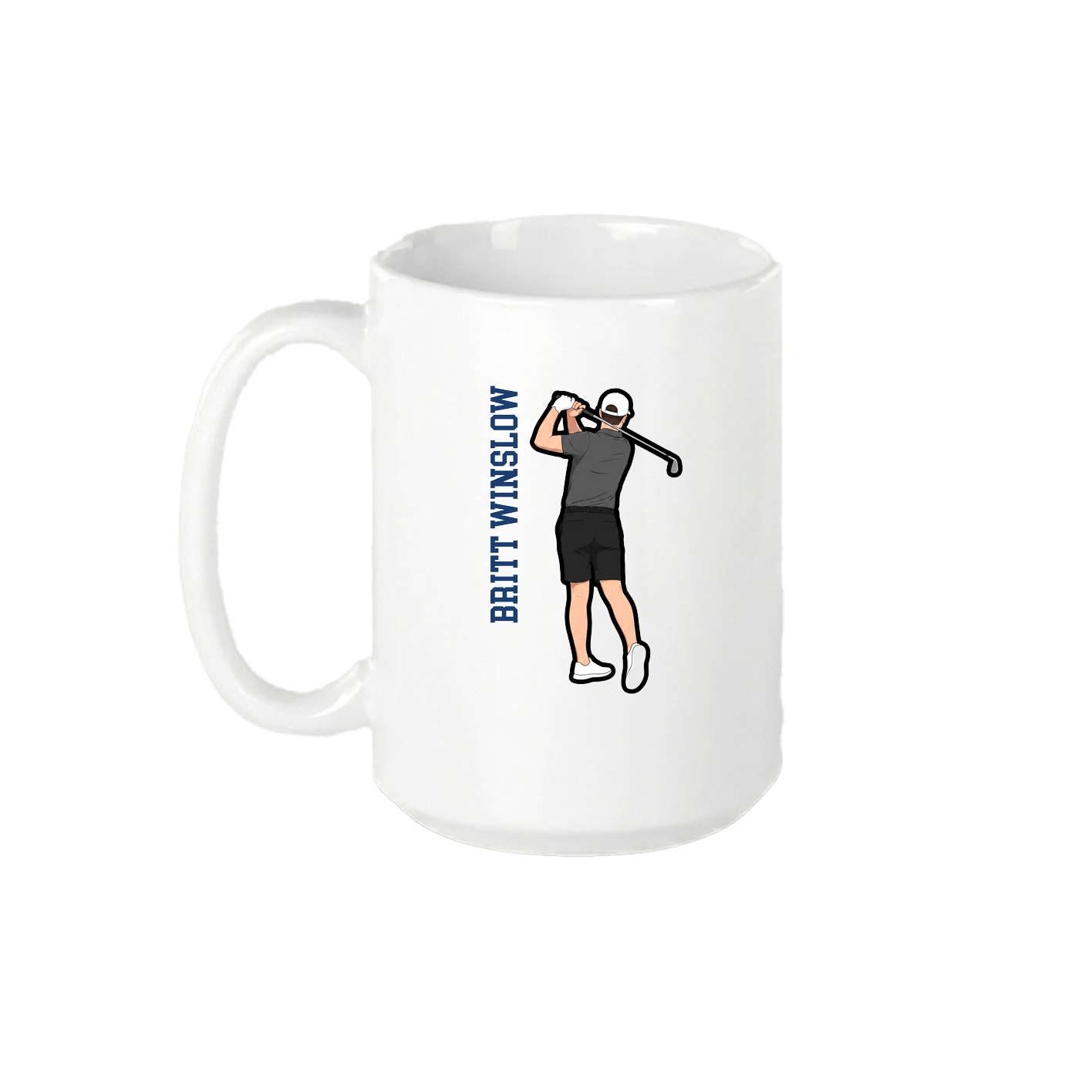 15oz Coffee Mug — Name Vertical in White