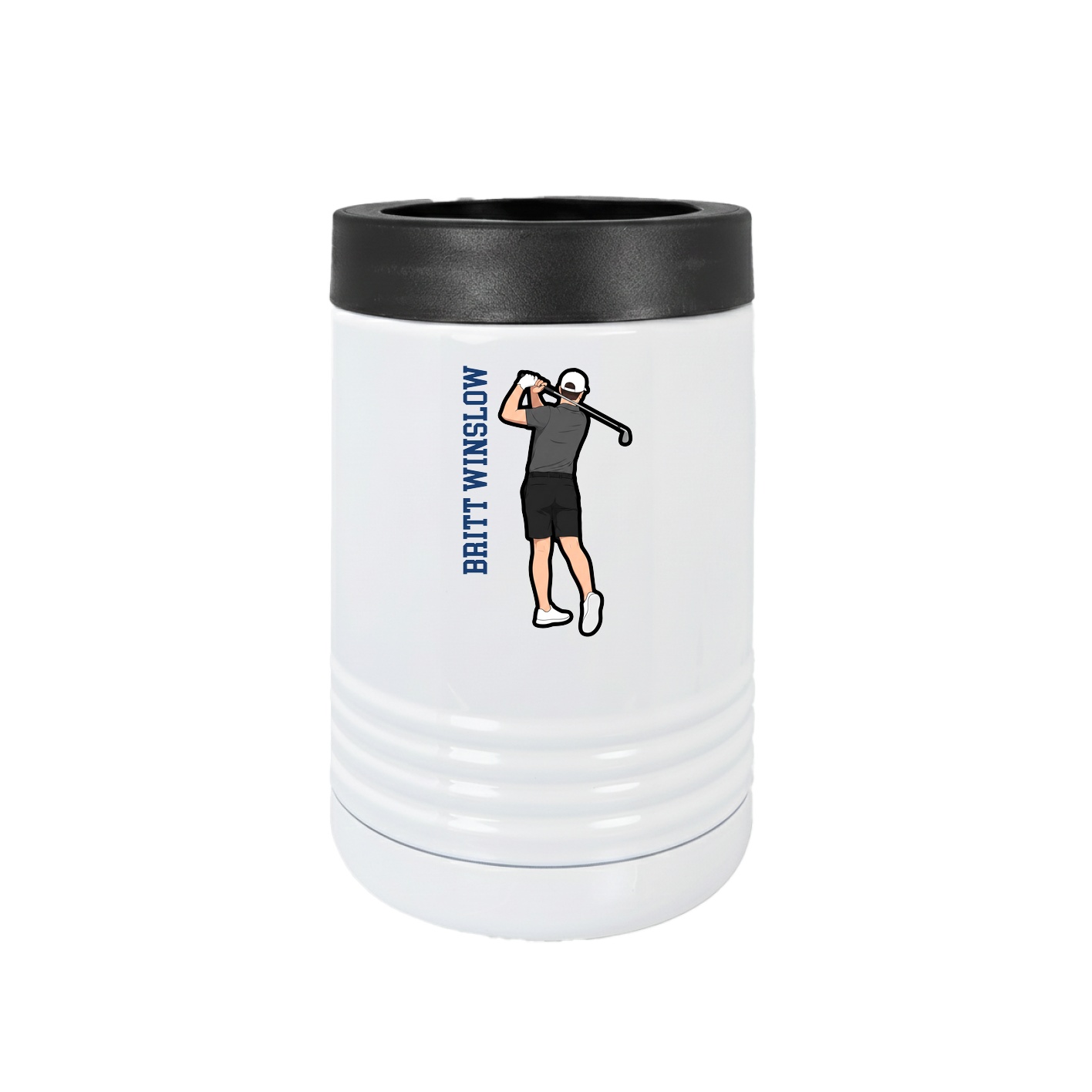 Beverage Holder — Name Vertical in White