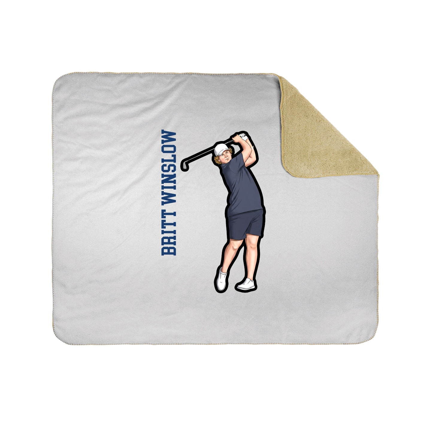 Throw Blanket — Name Vertical in White
