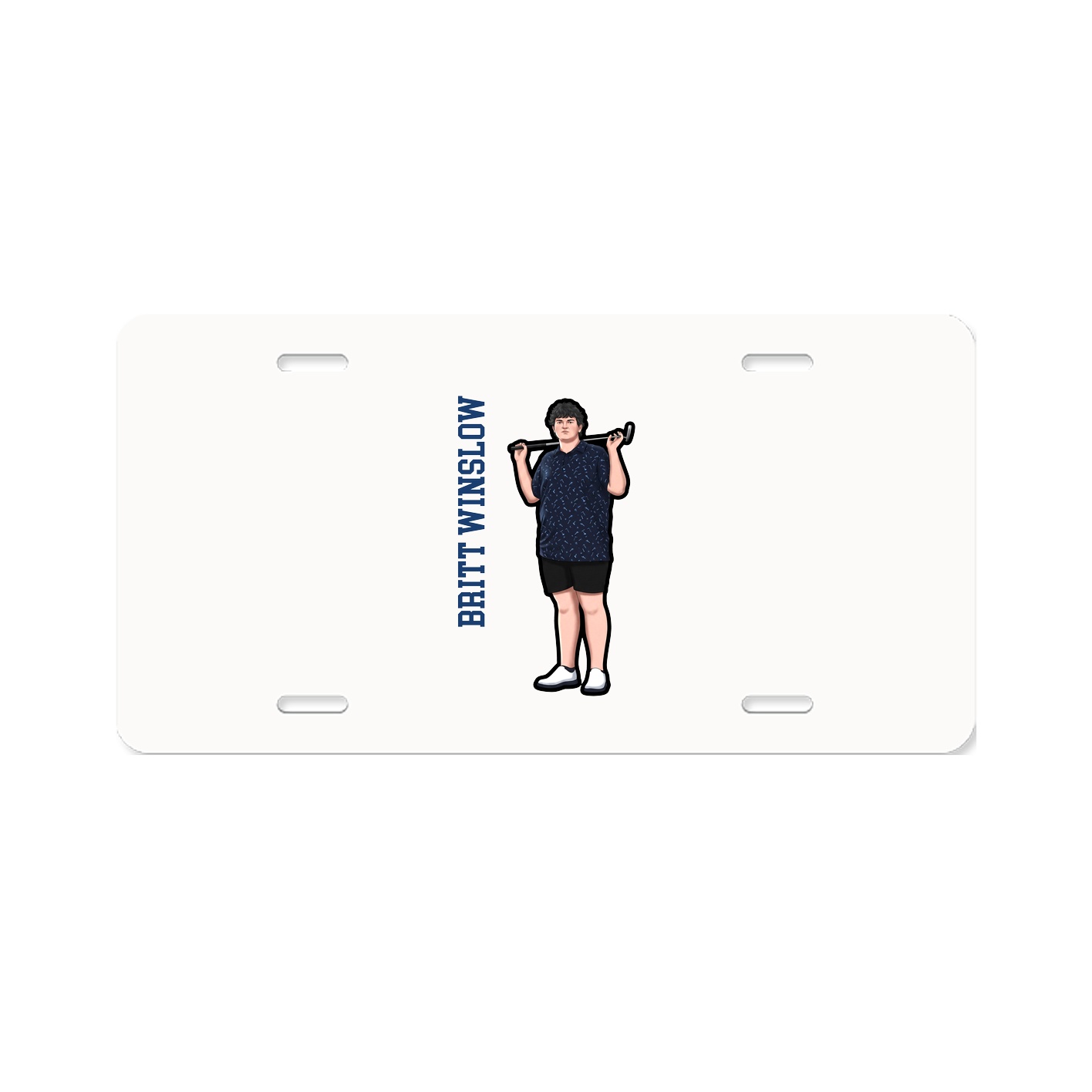 License Plate — Name Vertical in Classic