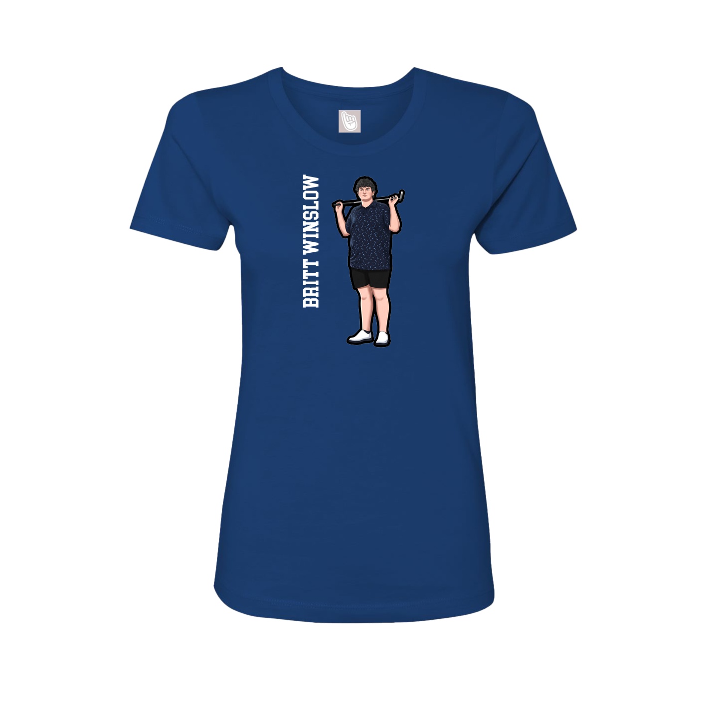 Womens Tee — Name Vertical in Royal