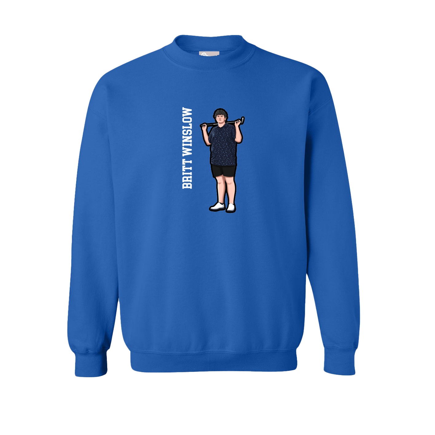 Fleece Crew — Name Vertical in Royal
