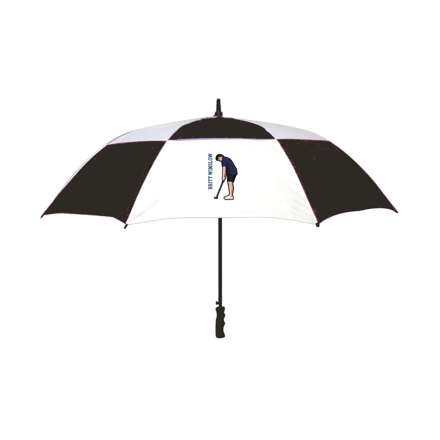Golf Umbrella — Name Vertical in Black