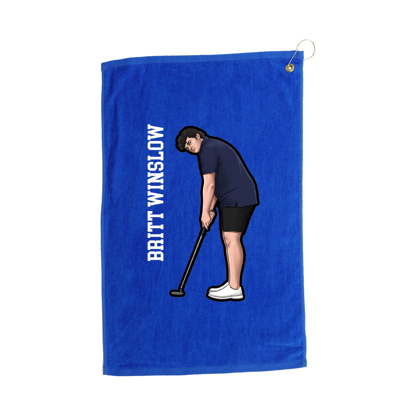 Golf Towel — Name Vertical in Royal