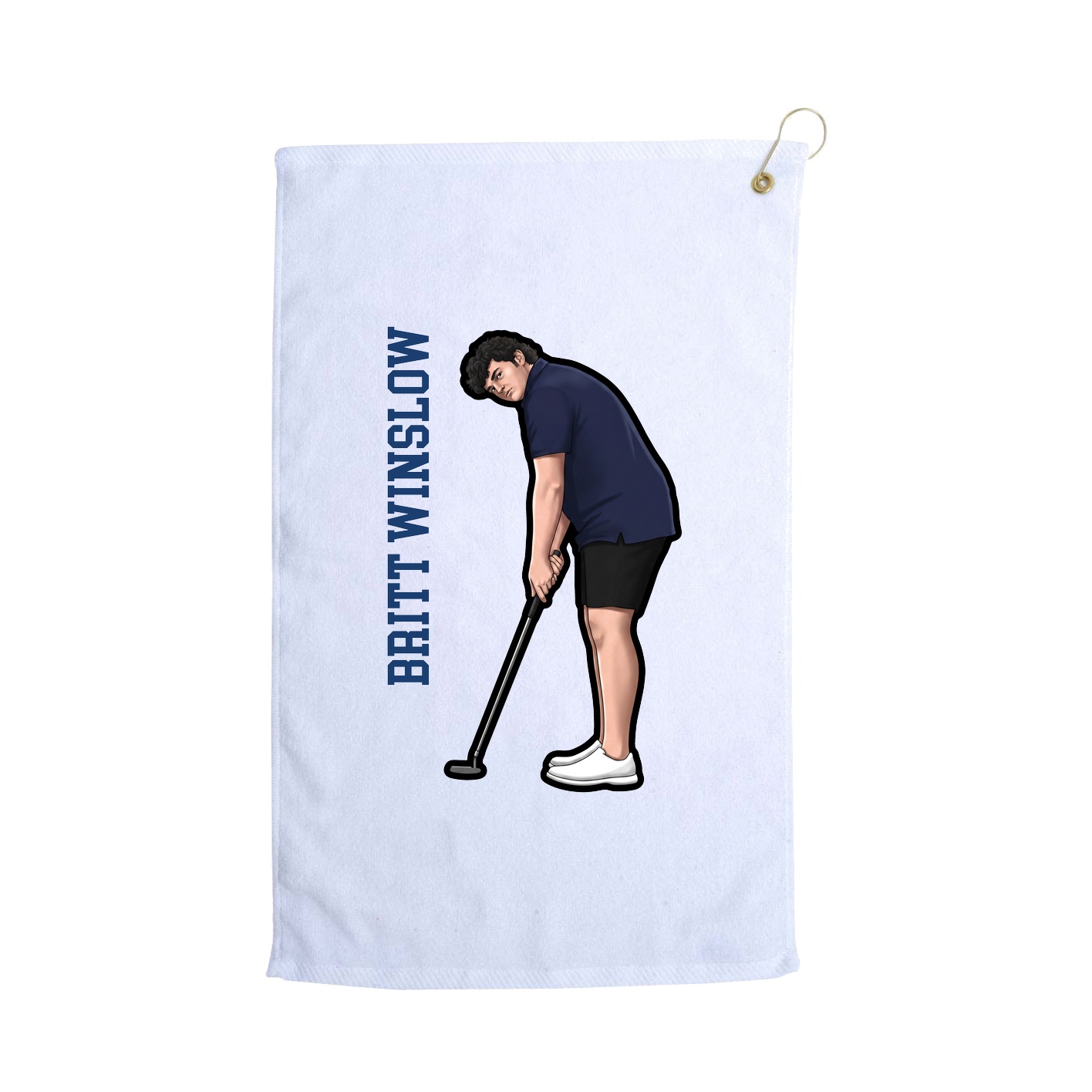 Golf Towel — Name Vertical in White