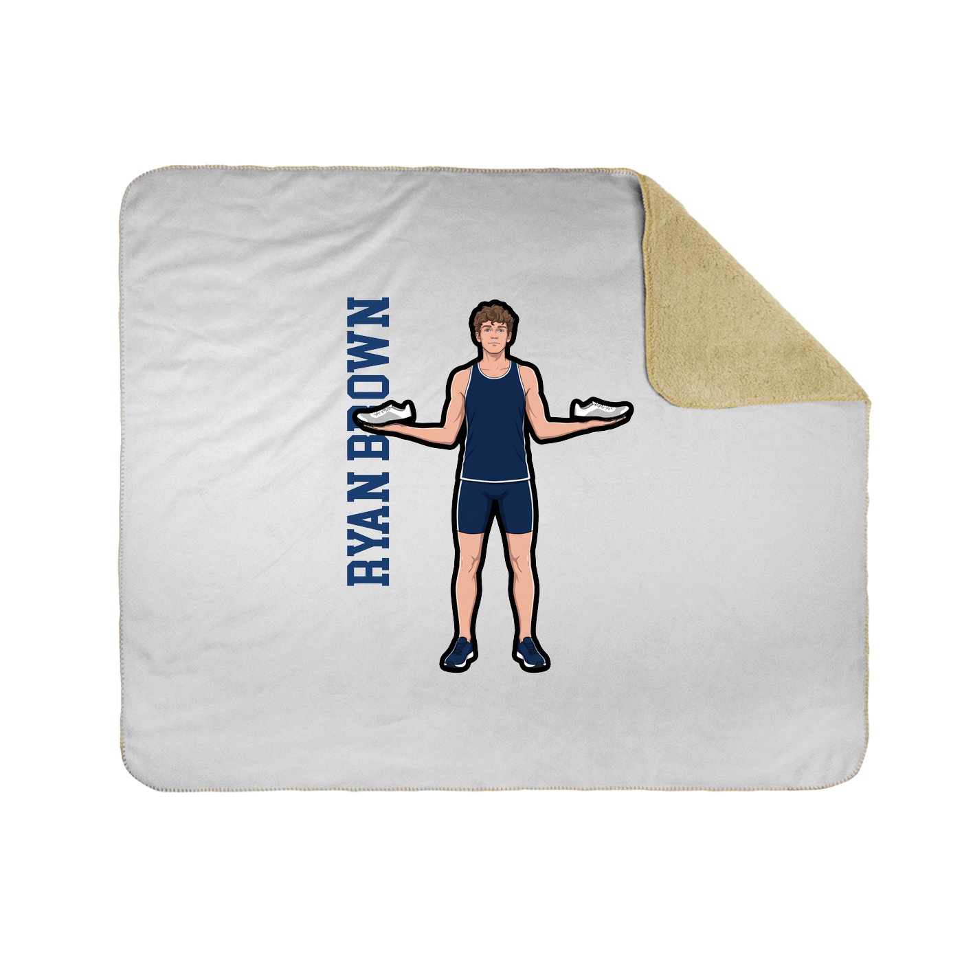 Throw Blanket — Name Vertical in White