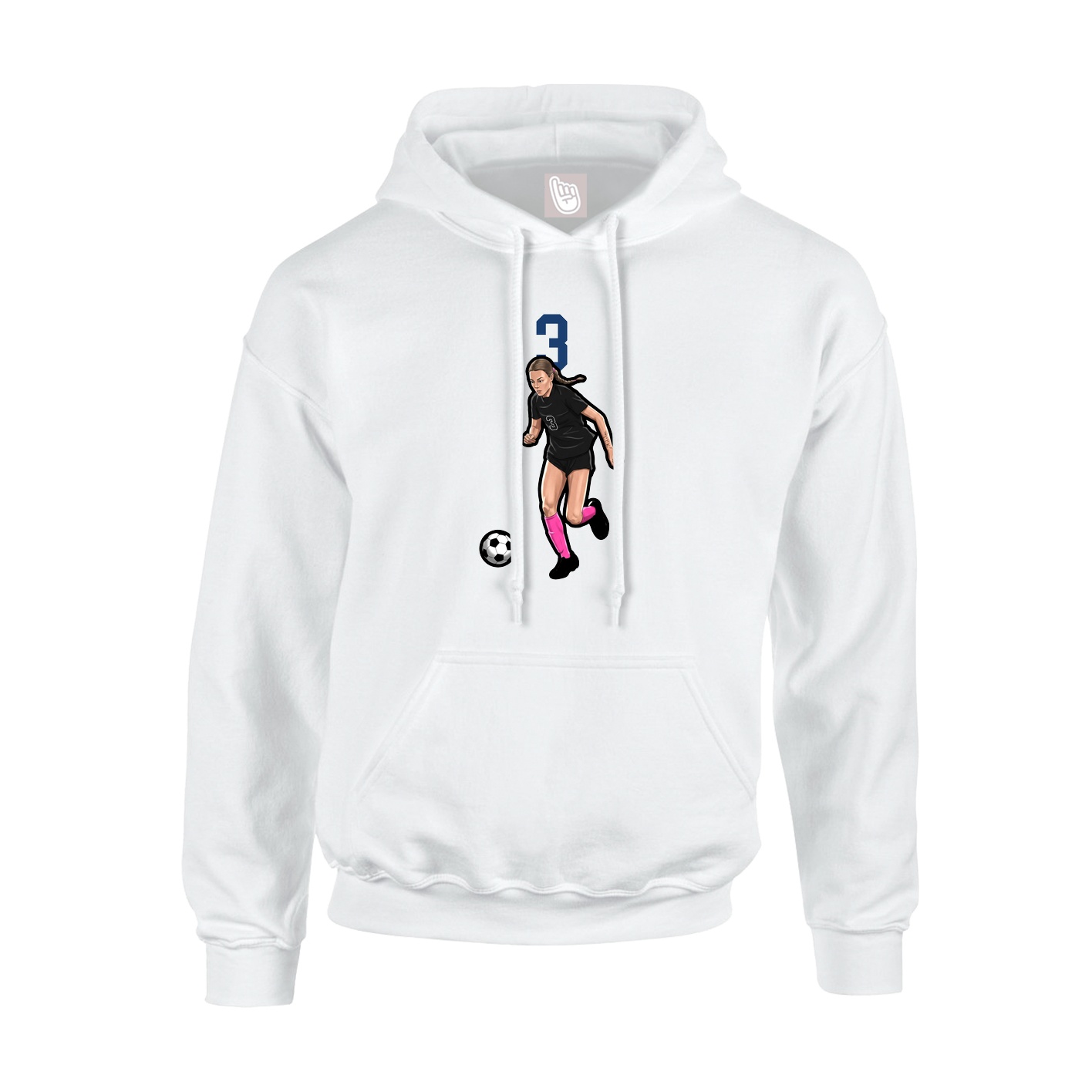 Hoodie — Number Top in White