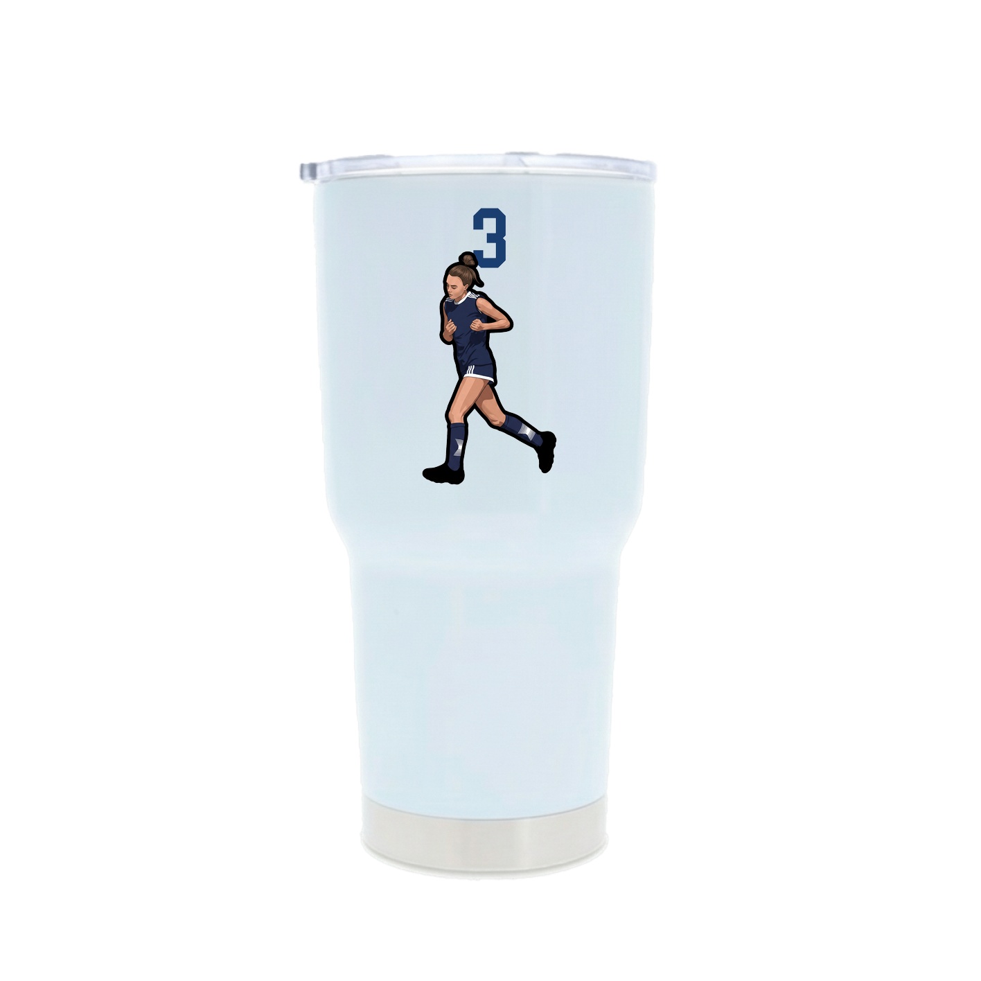 30oz Stainless Steel Tumbler — Number Top in White