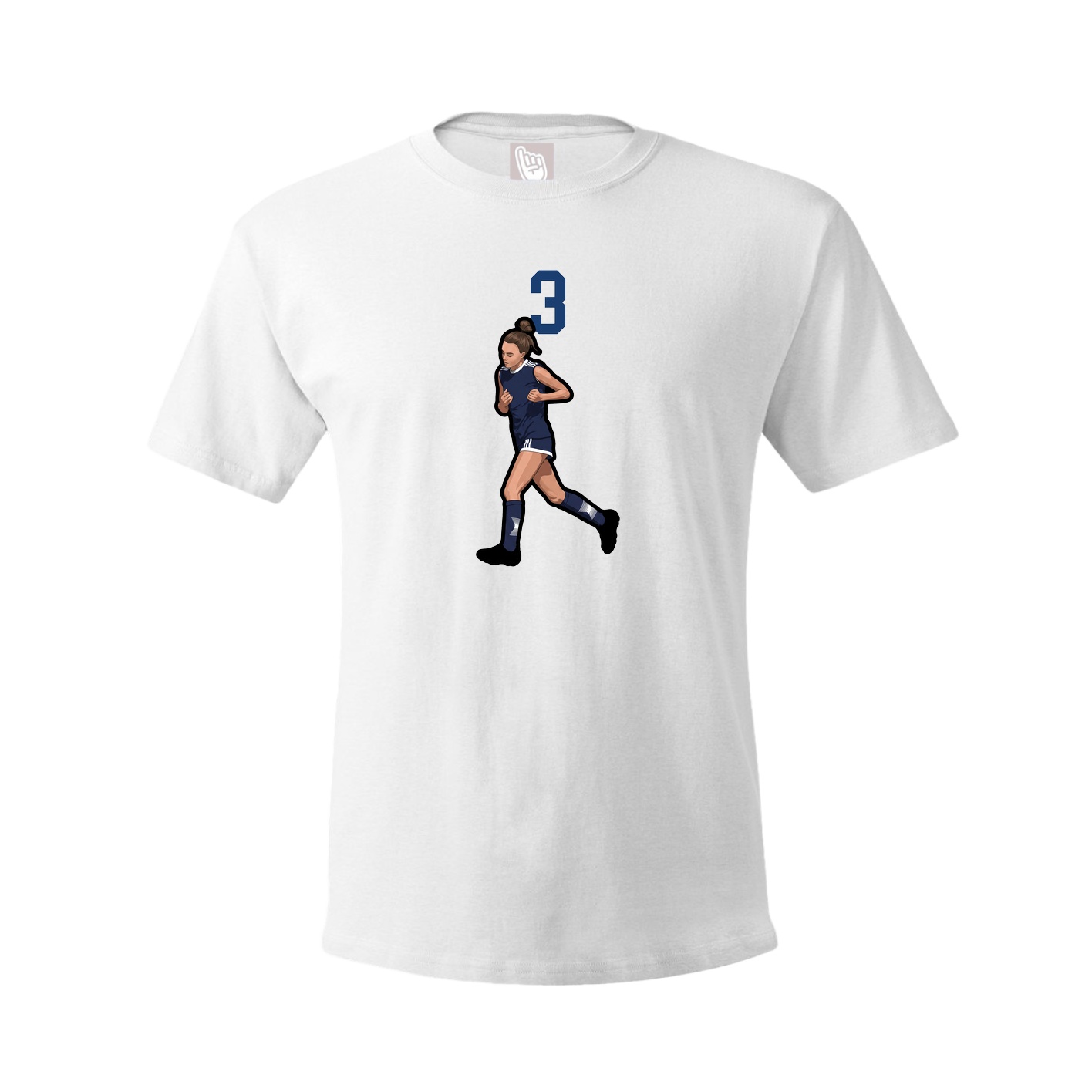Youth Tee — Number Top in White