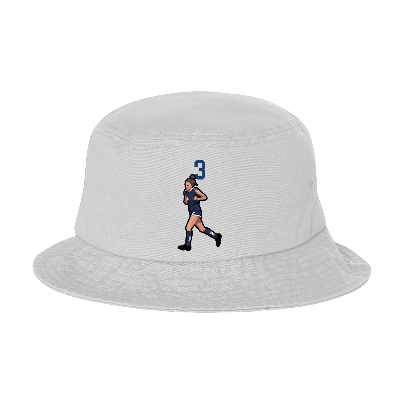 Bucket Cap — Number Top in White