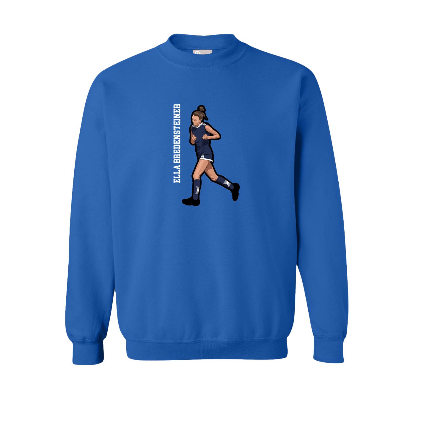 Fleece Crew — Name Vertical in Royal