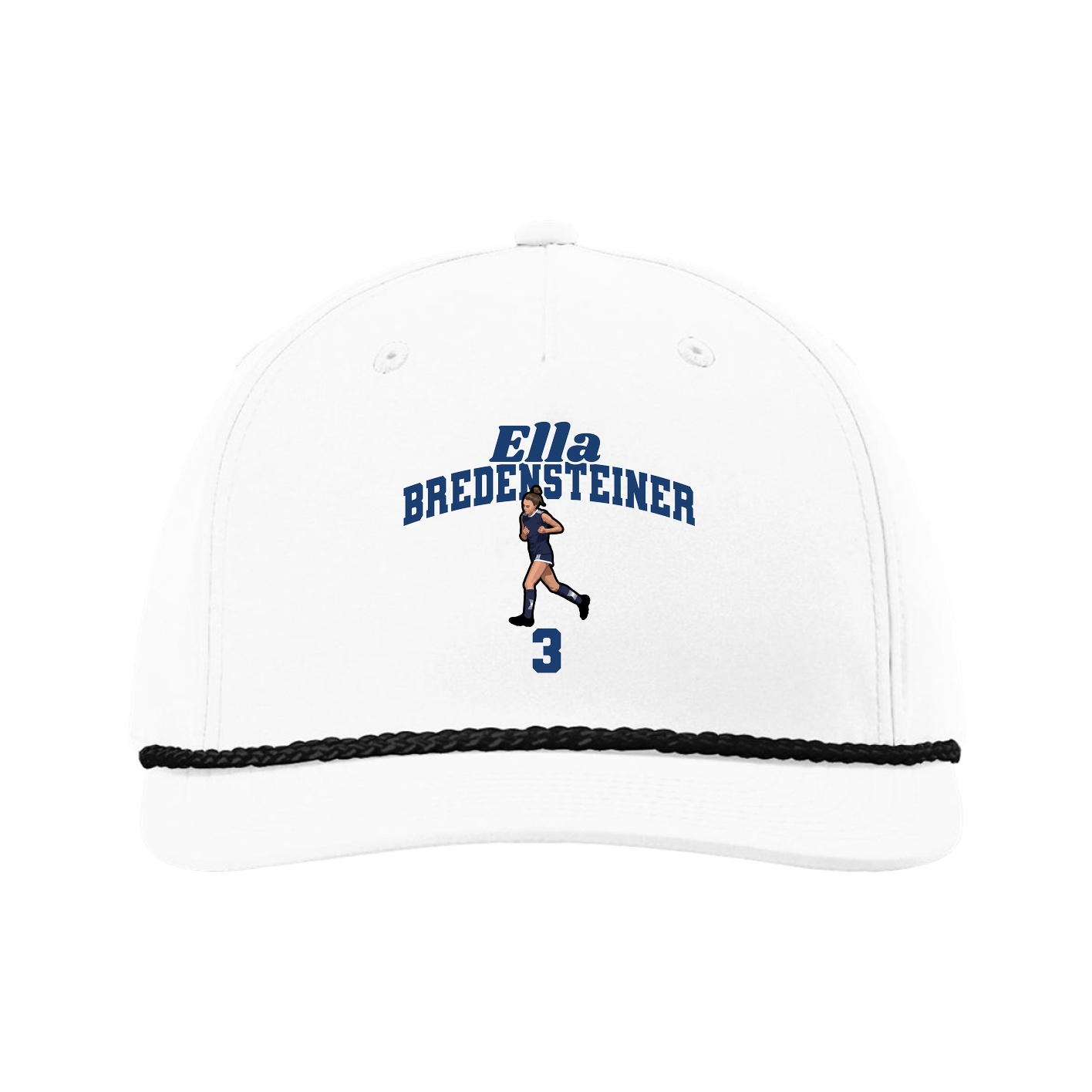 Five-Panel Classic Rope Cap — Signature Arch in White