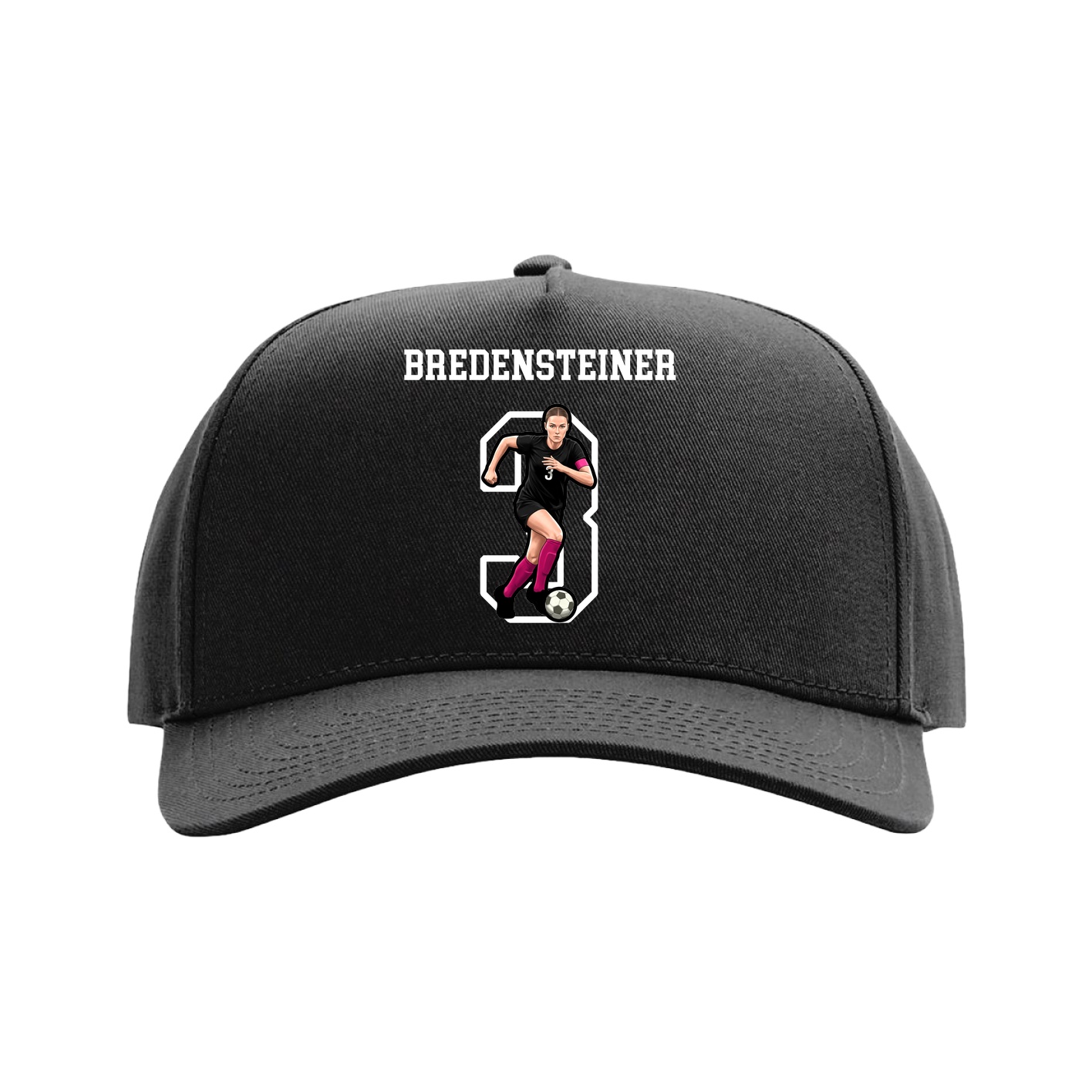 Full Fabric Five-Panel Champ Cap — Shirsey in Black