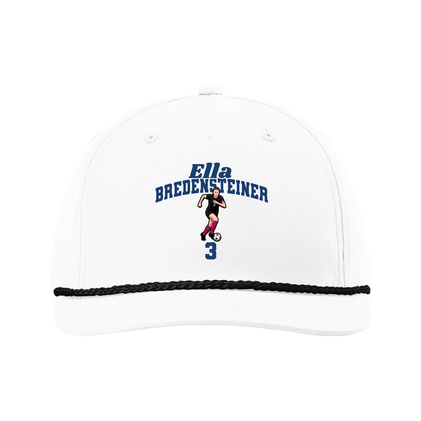 Five-Panel Classic Rope Cap — Signature Arch in White