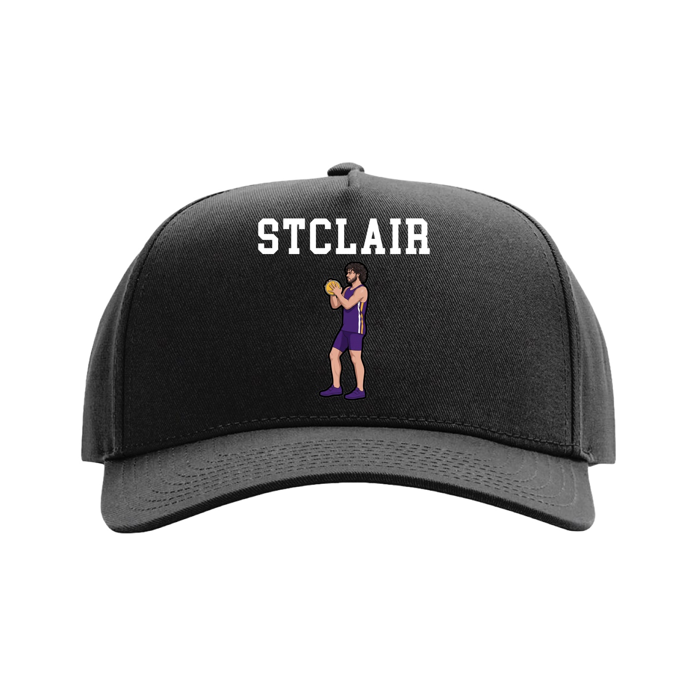 Full Fabric Five-Panel Champ Cap — Shirsey in Black