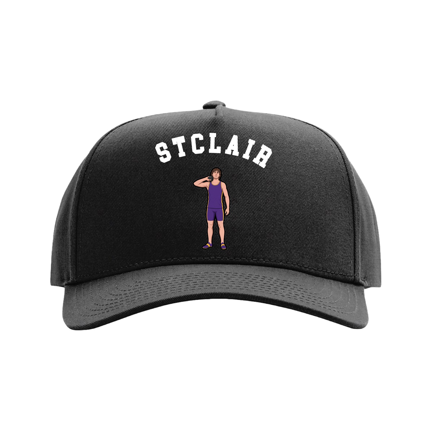 Full Fabric Five-Panel Champ Cap — Shirsey Arch in Black