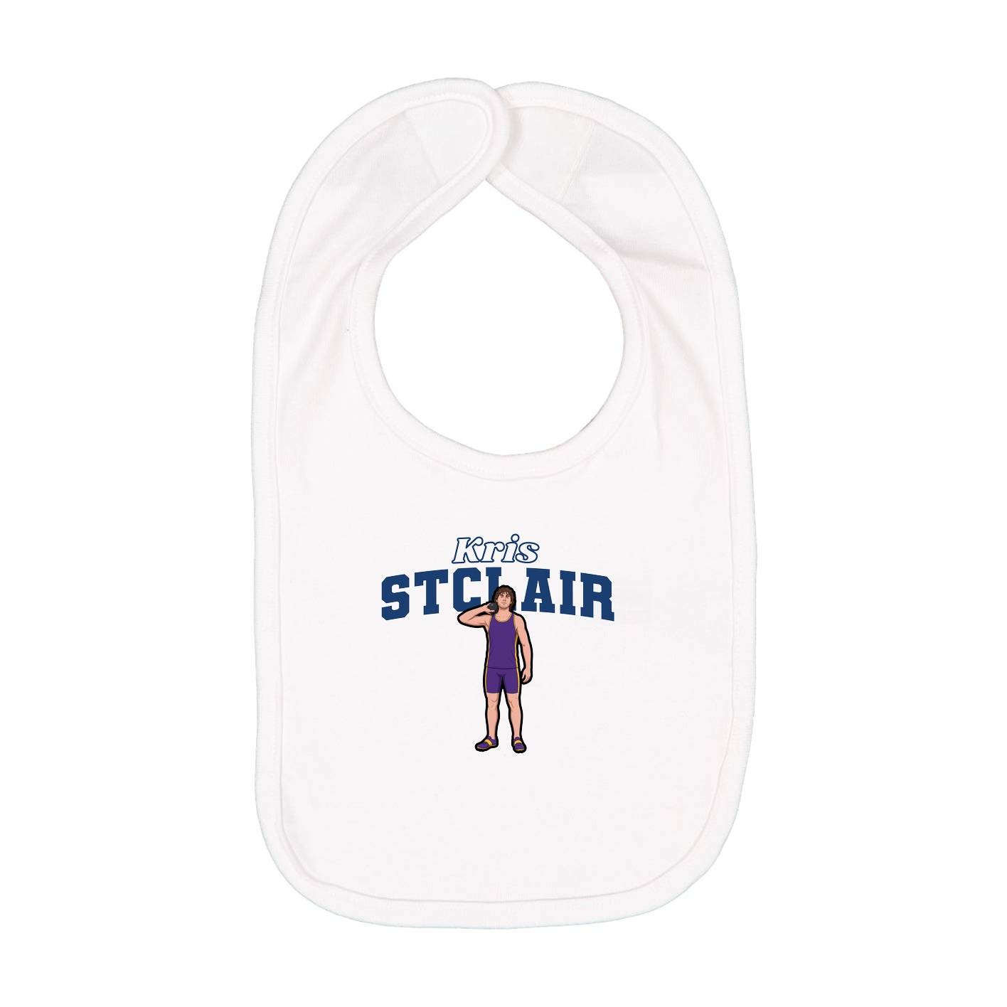Infant Bib — Name Arch in White