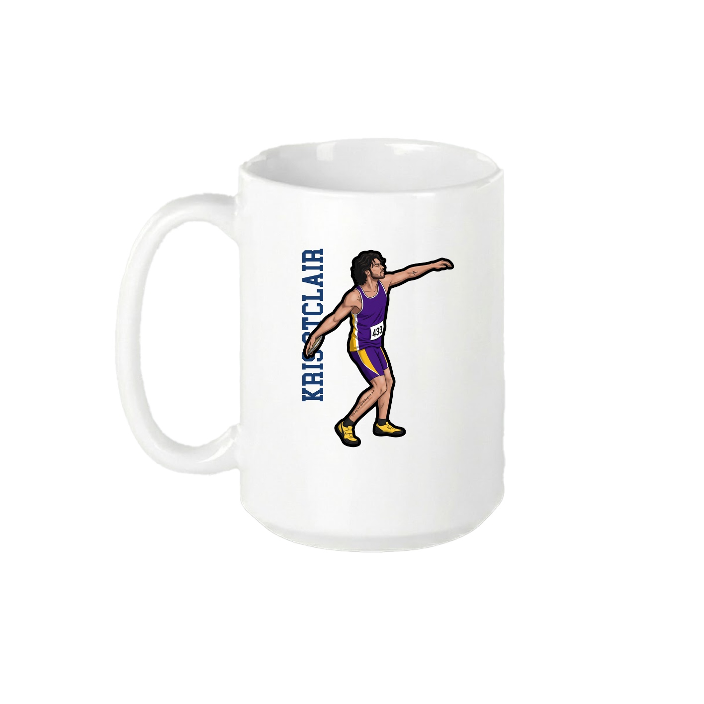 15oz Coffee Mug — Name Vertical in White