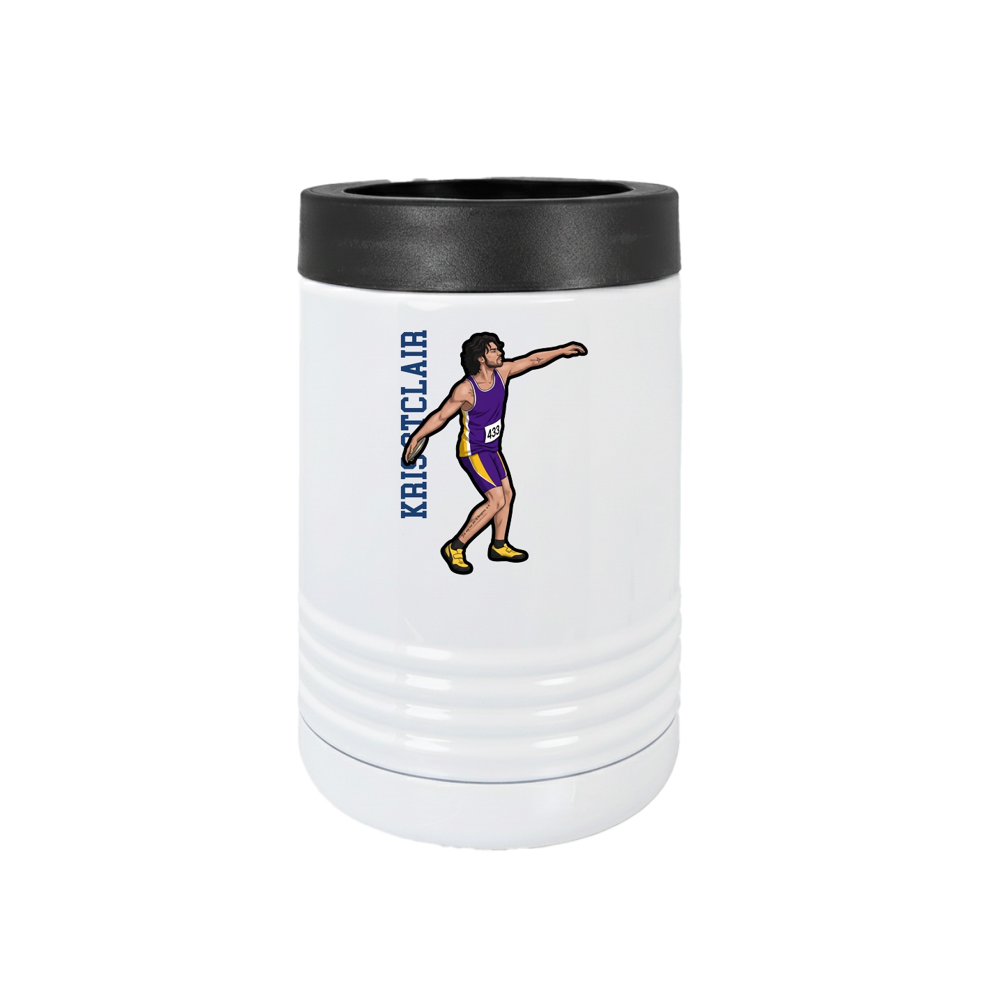 Beverage Holder — Name Vertical in White