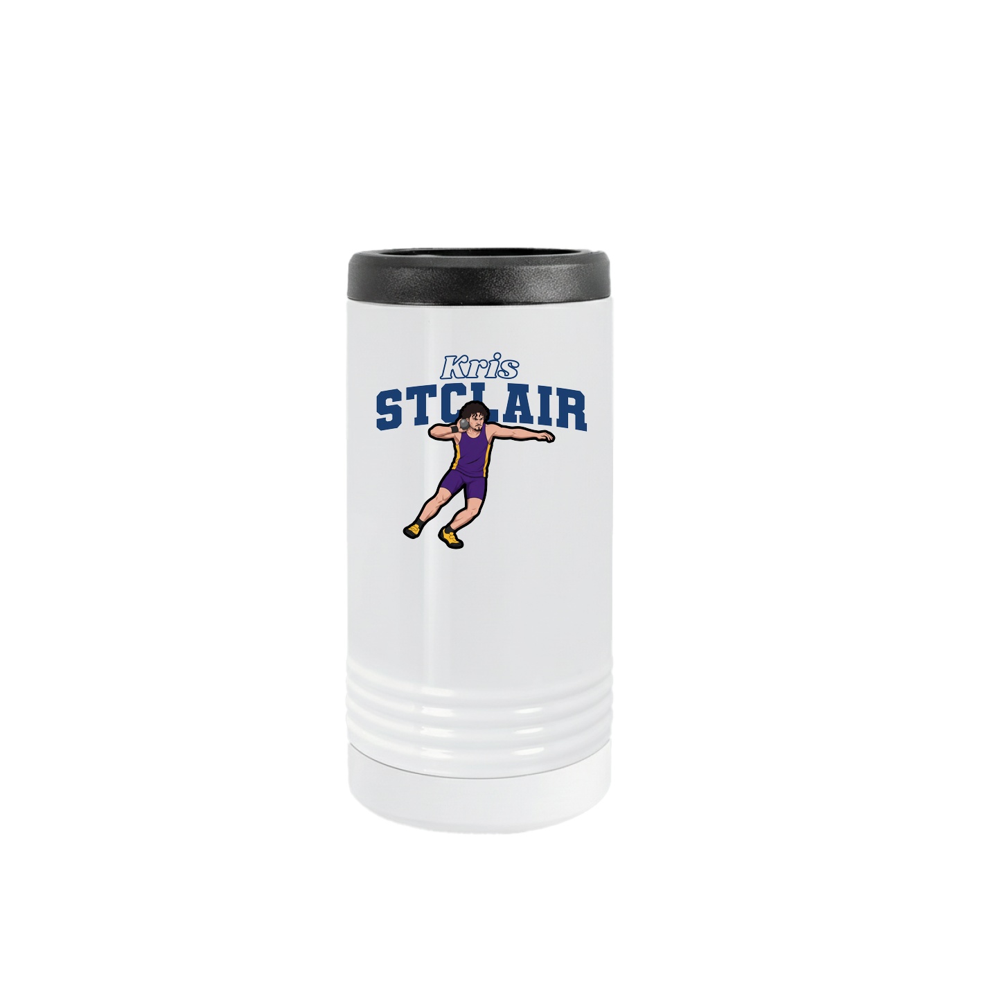 Slim Beverage Holder — Name Arch in White