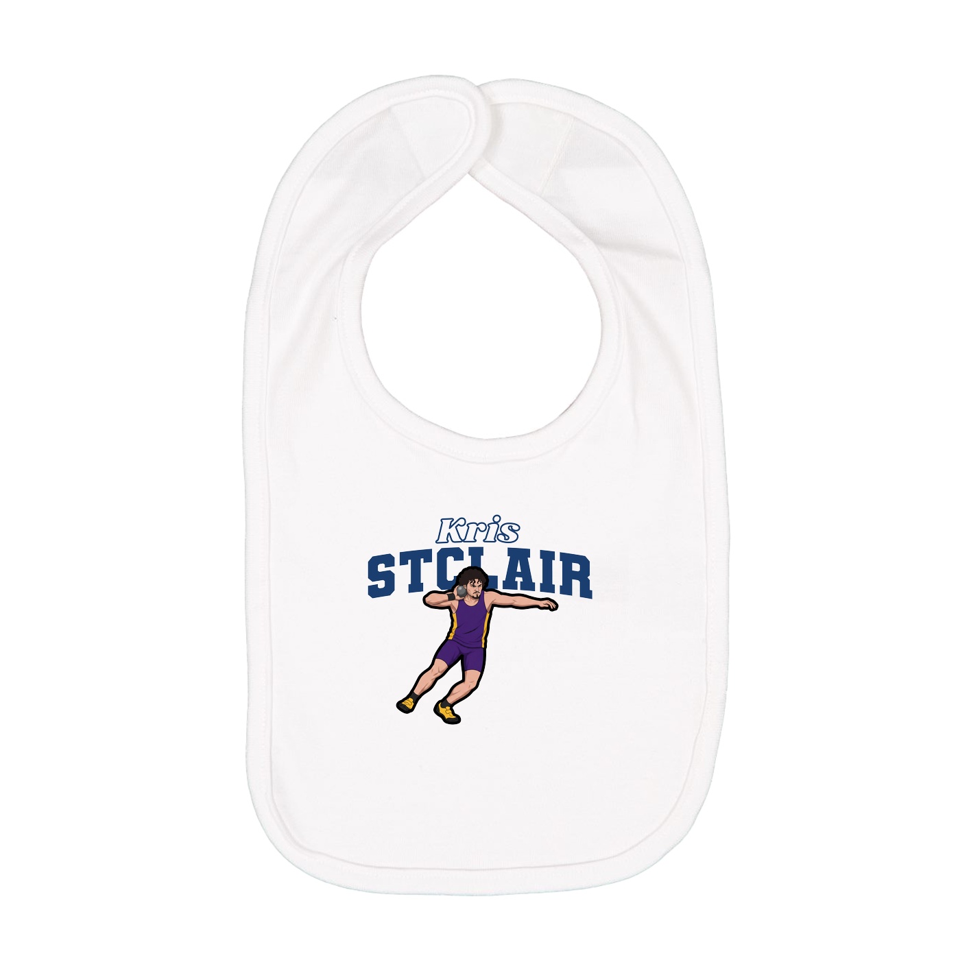 Infant Bib — Name Arch in White