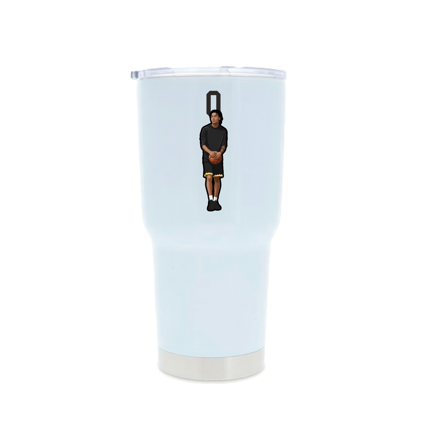 30oz Stainless Steel Tumbler — Number Top in White