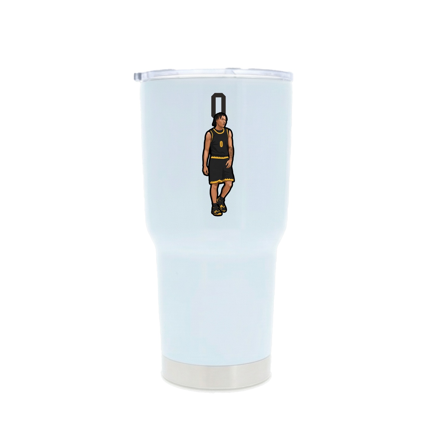 30oz Stainless Steel Tumbler — Number Top in White