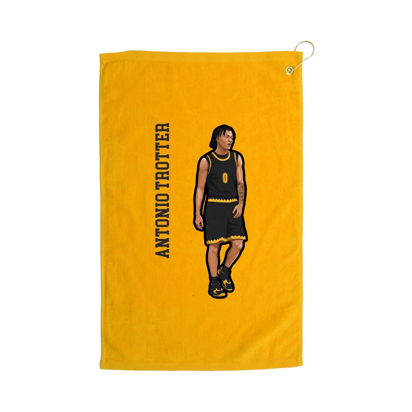 Golf Towel — Name Vertical in Gold